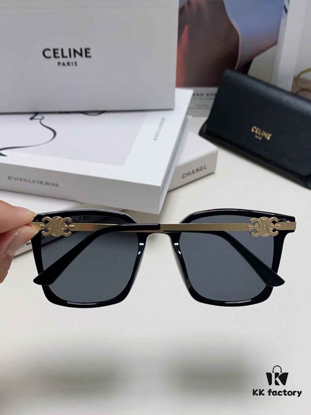CELINE Red Book Popular Metal-Decorated Logo Simple Frame Sunglasses 6 Colors