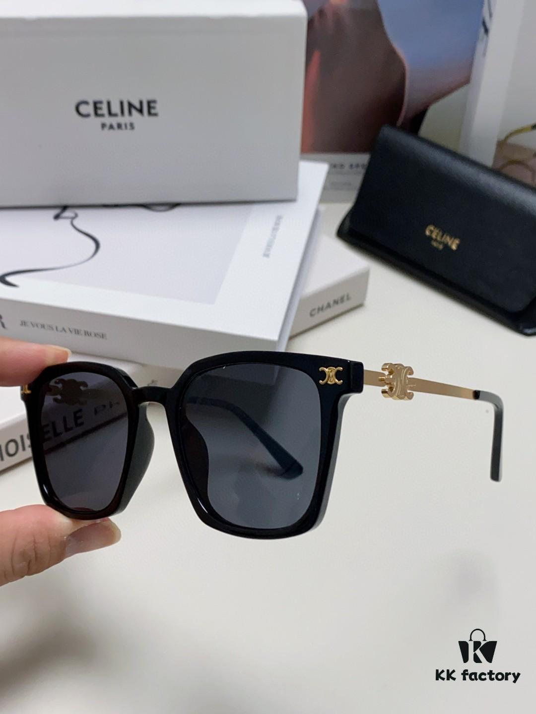 CELINE Red Book Popular Metal-Decorated Logo Simple Frame Sunglasses 6 Colors