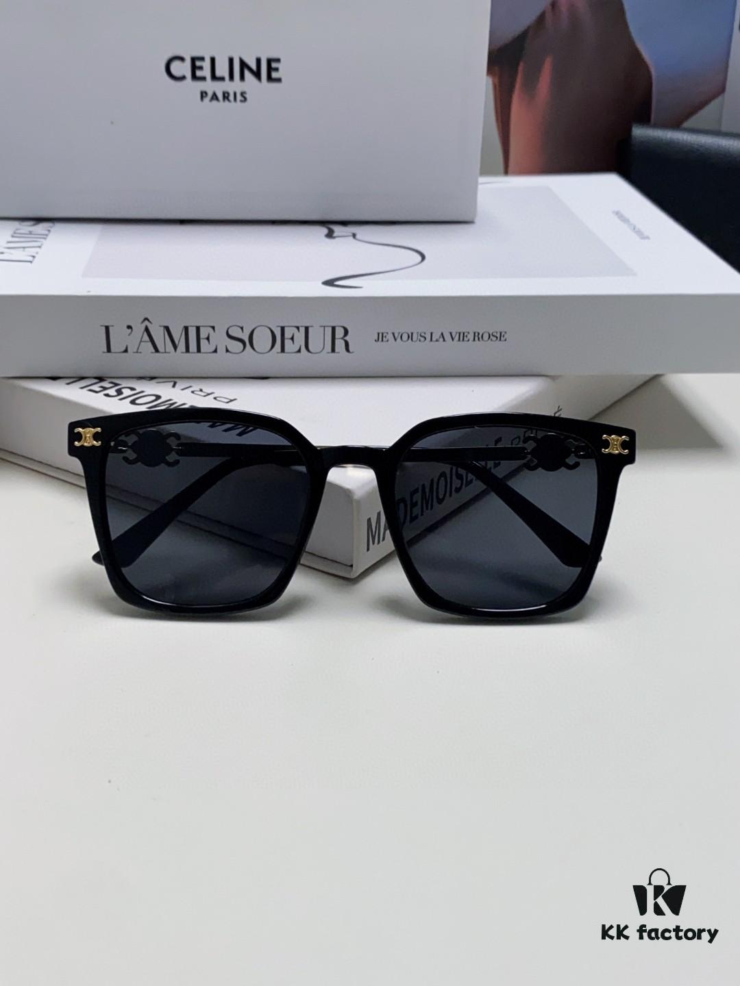 CELINE Red Book Popular Metal-Decorated Logo Simple Frame Sunglasses 6 Colors