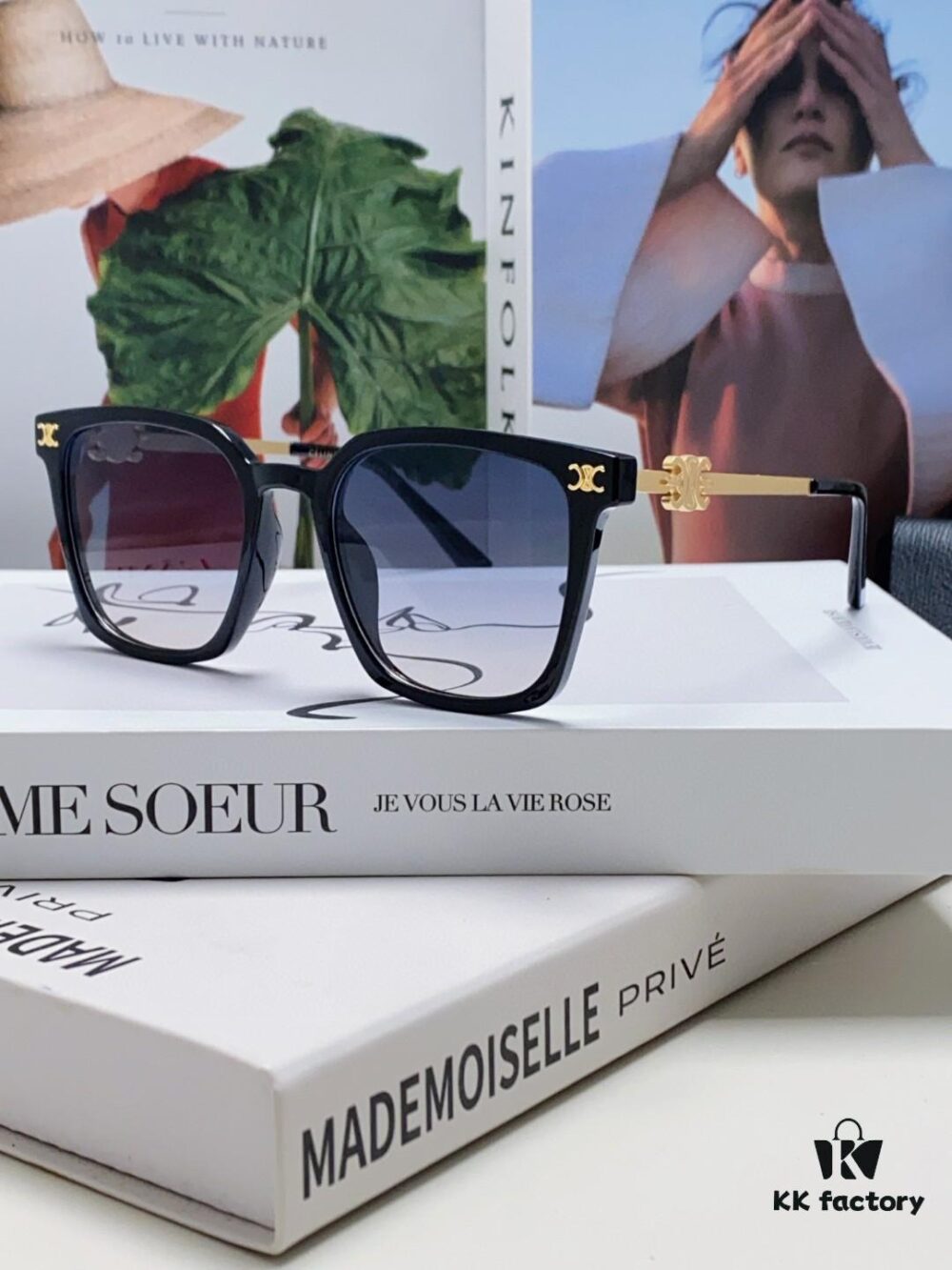 CELINE Red Book Popular Metal Frame Sunglasses with Logo Decoration, Simple Design, Six Colors Available