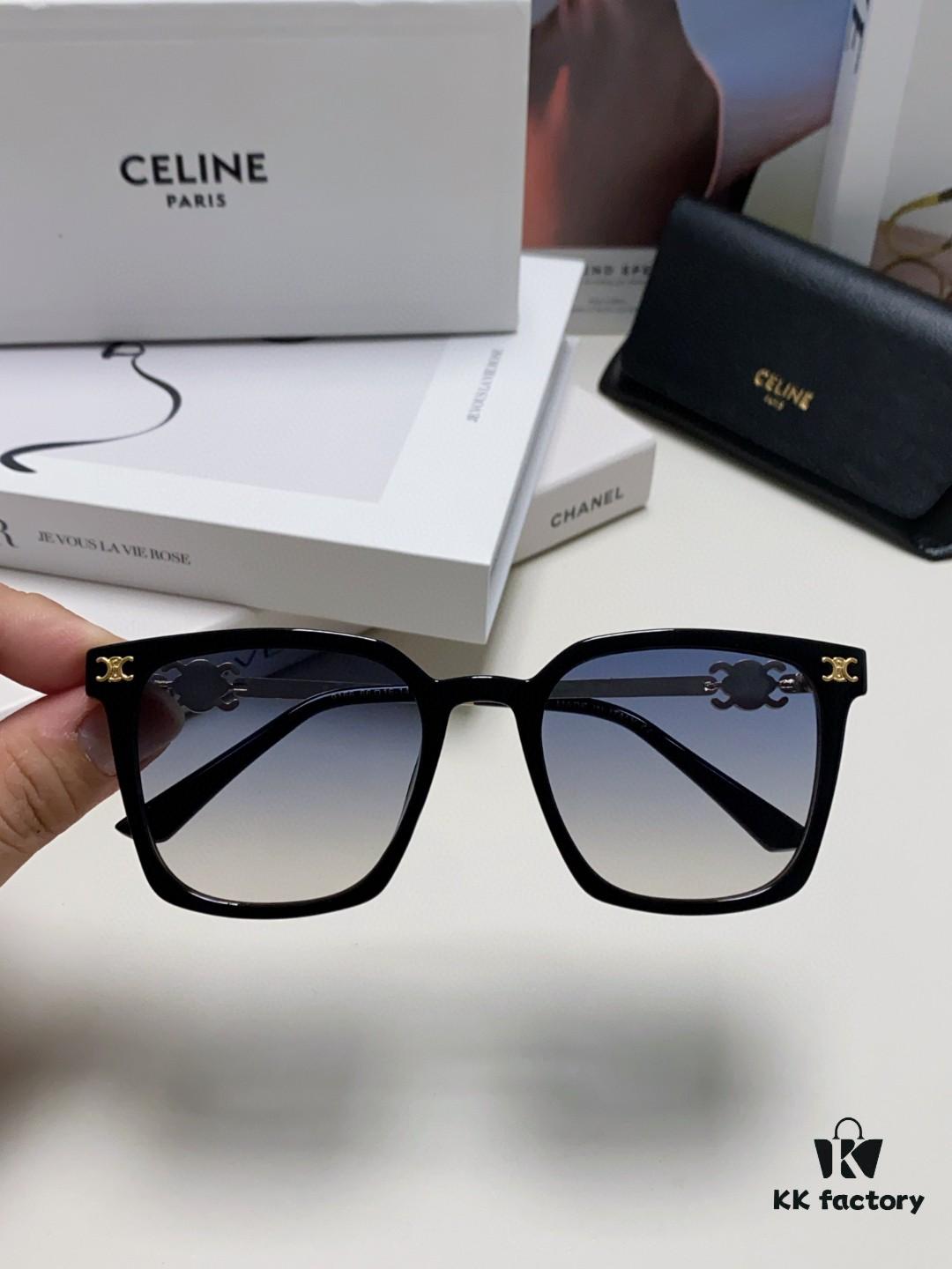CELINE Red Book Popular Metal-Decorated Logo Simple Frame Sunglasses 6 Colors