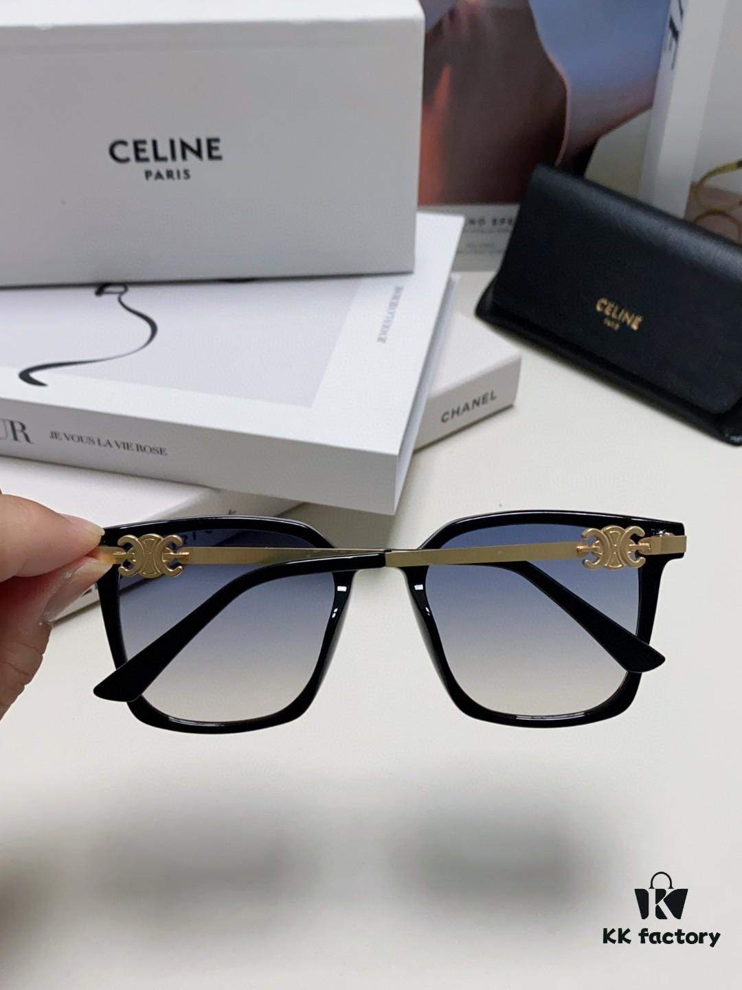 CELINE Red Book Popular Metal-Decorated Logo Simple Frame Sunglasses 6 Colors