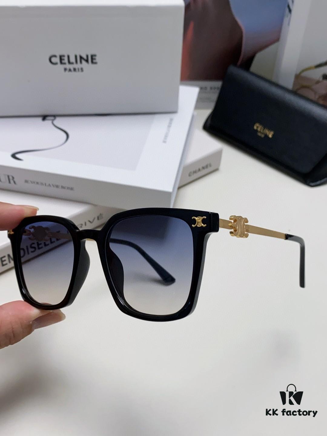 CELINE Red Book Popular Metal-Decorated Logo Simple Frame Sunglasses 6 Colors