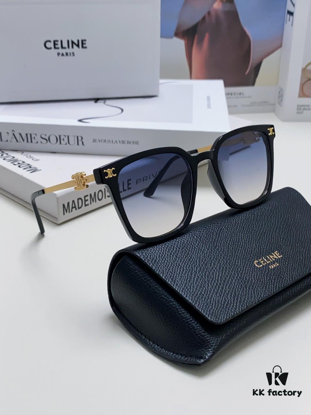 CELINE Red Book Popular Metal-Decorated Logo Simple Frame Sunglasses 6 Colors