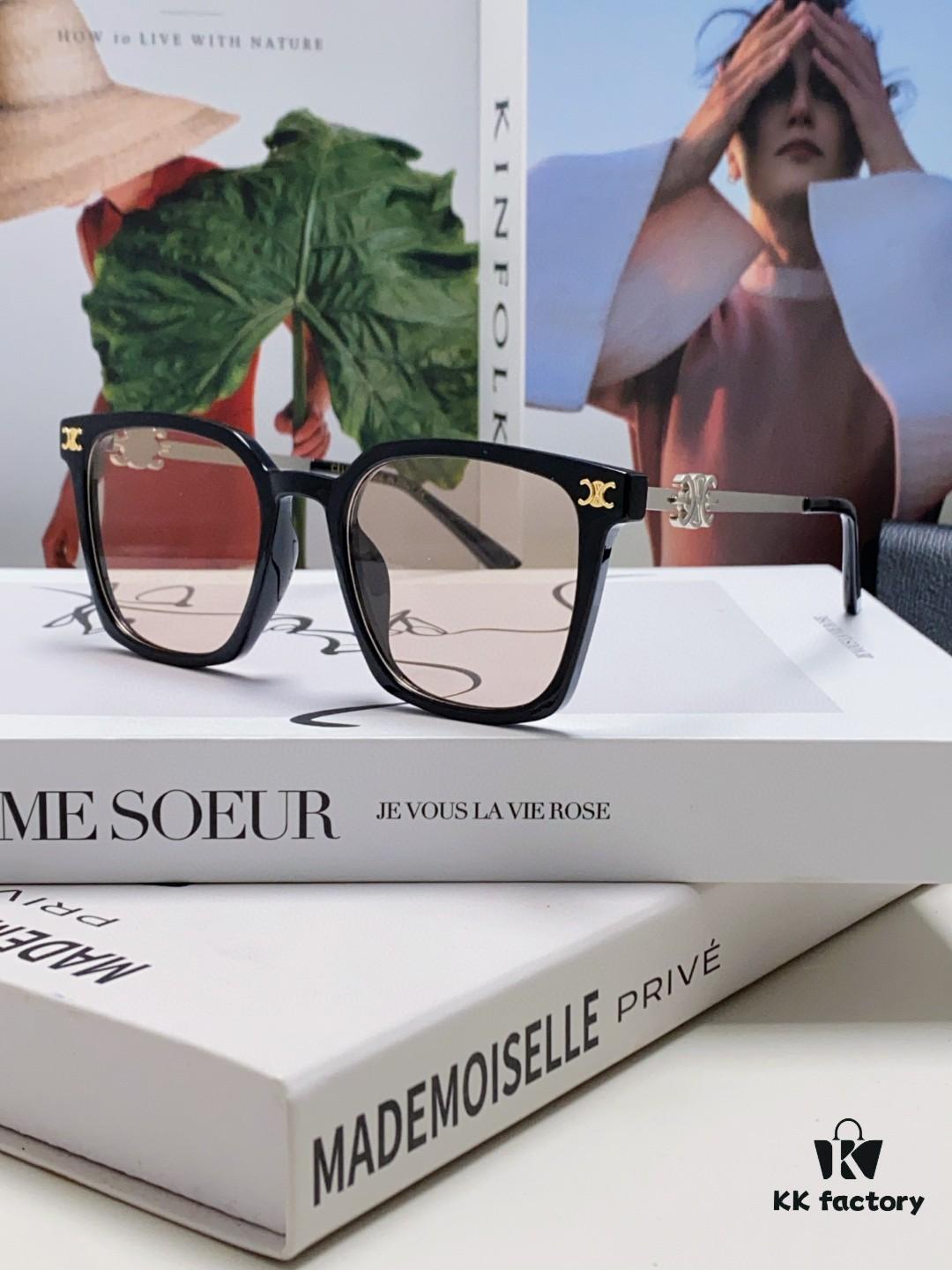 CELINE Red Book Popular Metal Logo Decorated Simple Frame Sunglasses, 6 Colors Available