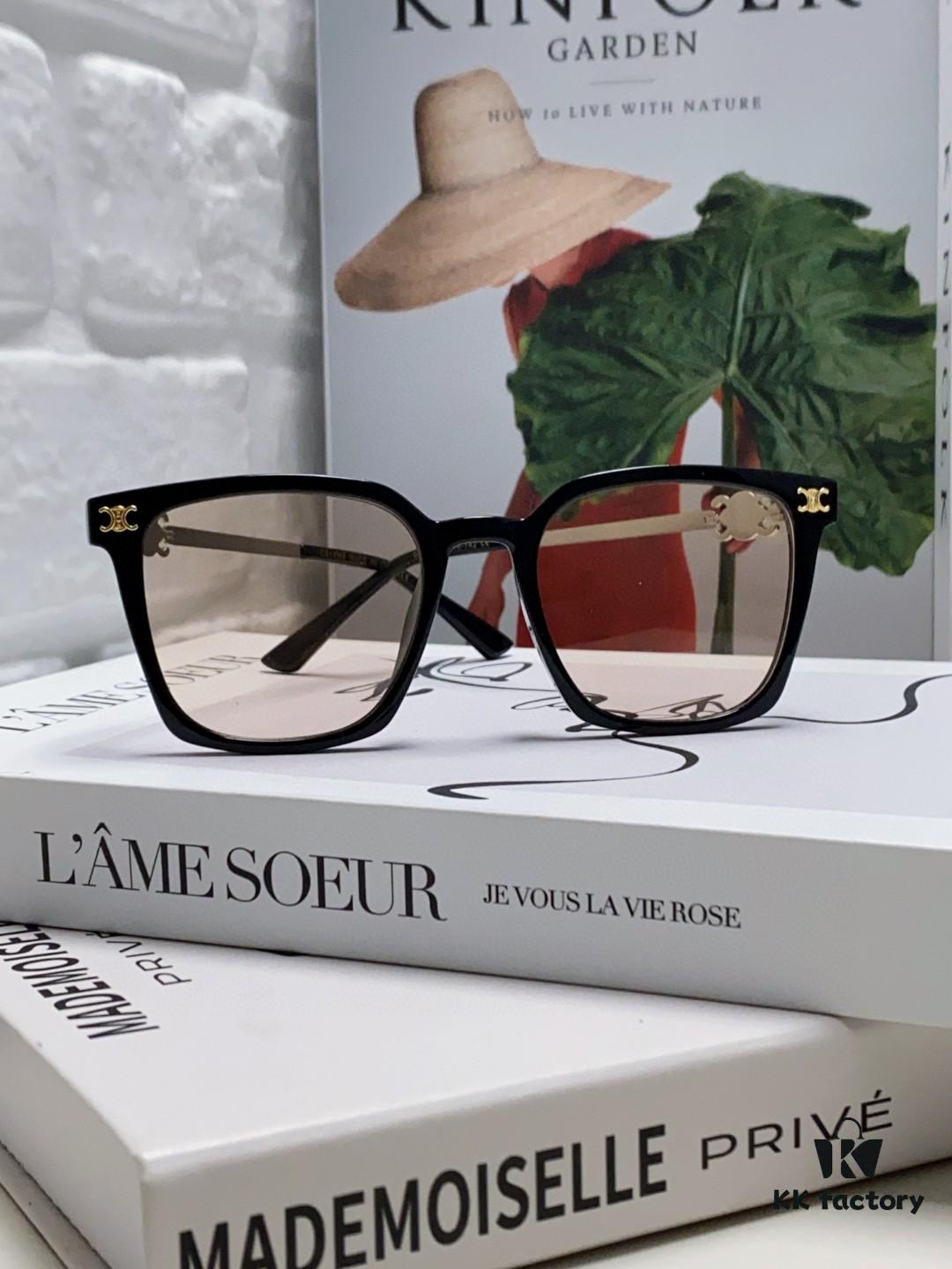 CELINE Red Book Popular Metal Logo Decorated Simple Frame Sunglasses, 6 Colors Available