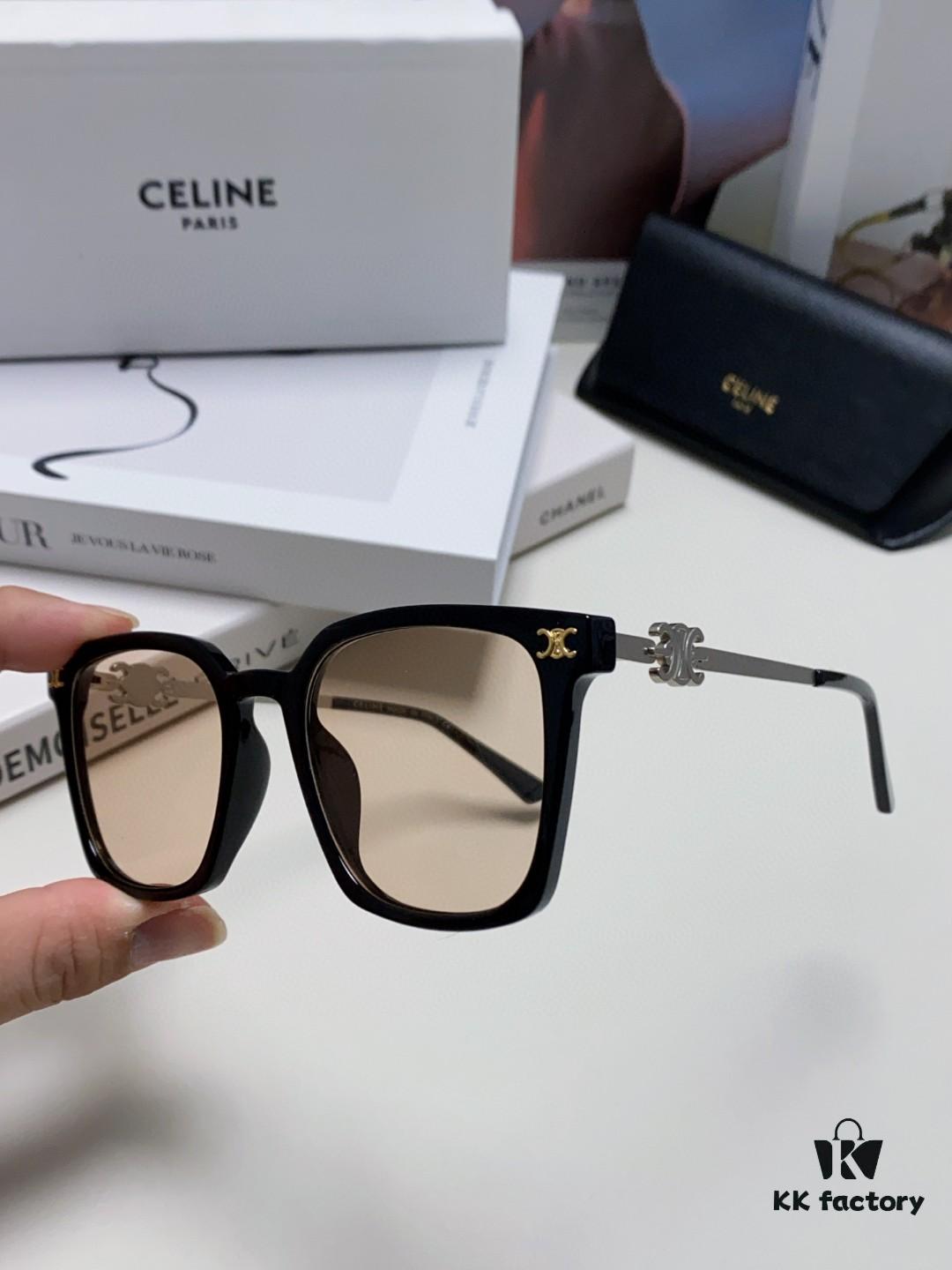 CELINE Red Book Popular Metal Logo Decorated Simple Frame Sunglasses, 6 Colors Available