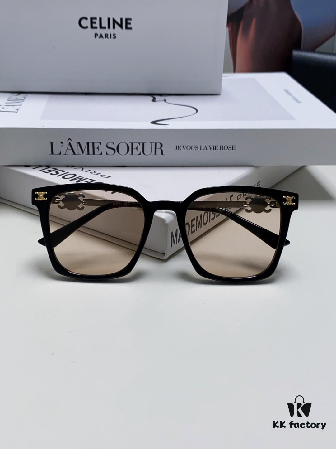 CELINE Red Book Popular Metal Logo Decorated Simple Frame Sunglasses, 6 Colors Available