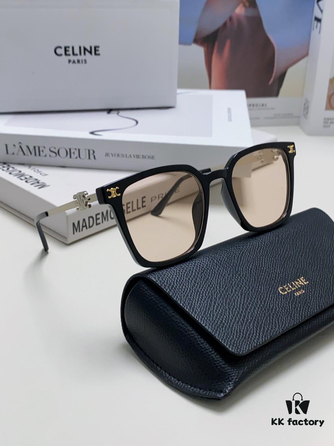 CELINE Red Book Popular Metal Logo Decorated Simple Frame Sunglasses, 6 Colors Available