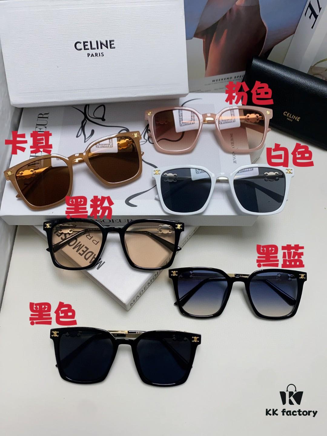 CELINE Red Book Popular Metal Logo Decorated Simple Frame Sunglasses, 6 Colors Available