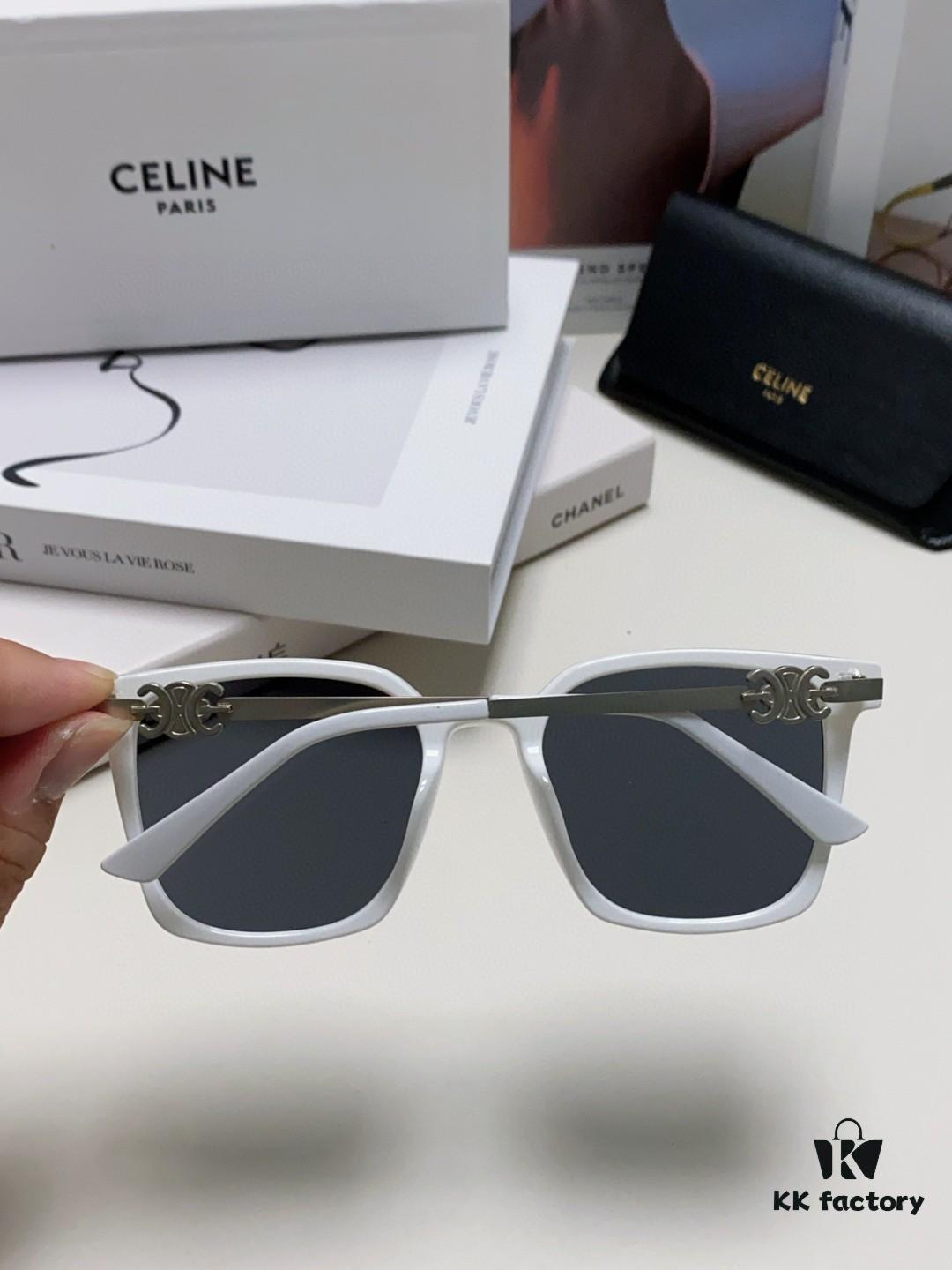 CELINE Red Book Popular Metal-Decorated Logo Simple Frame Sunglasses 6 Colors