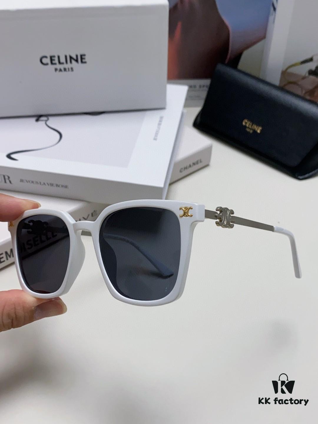 CELINE Red Book Popular Metal-Decorated Logo Simple Frame Sunglasses 6 Colors
