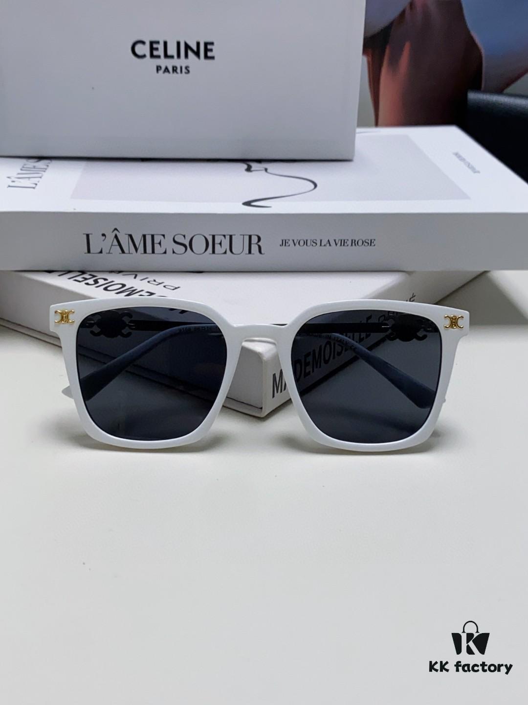 CELINE Red Book Popular Metal-Decorated Logo Simple Frame Sunglasses 6 Colors