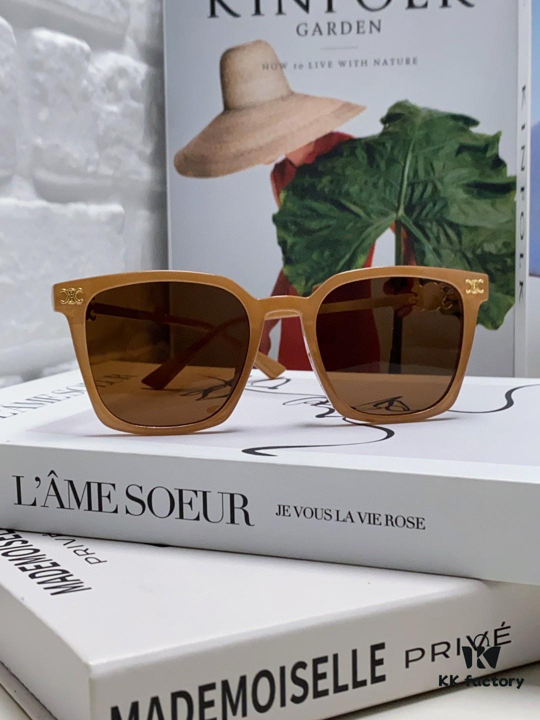 CELINE Red Book Popular Metal-Decorated Logo Simple Frame Sunglasses 6 Colors