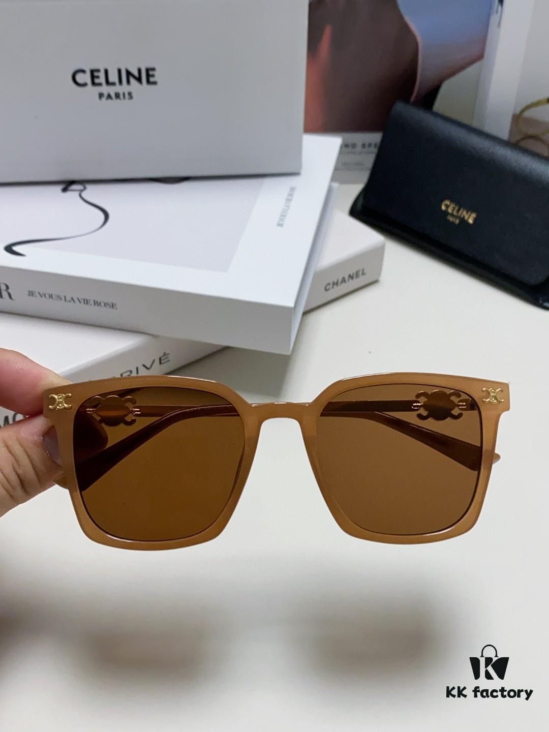 CELINE Red Book Popular Metal-Decorated Logo Simple Frame Sunglasses 6 Colors