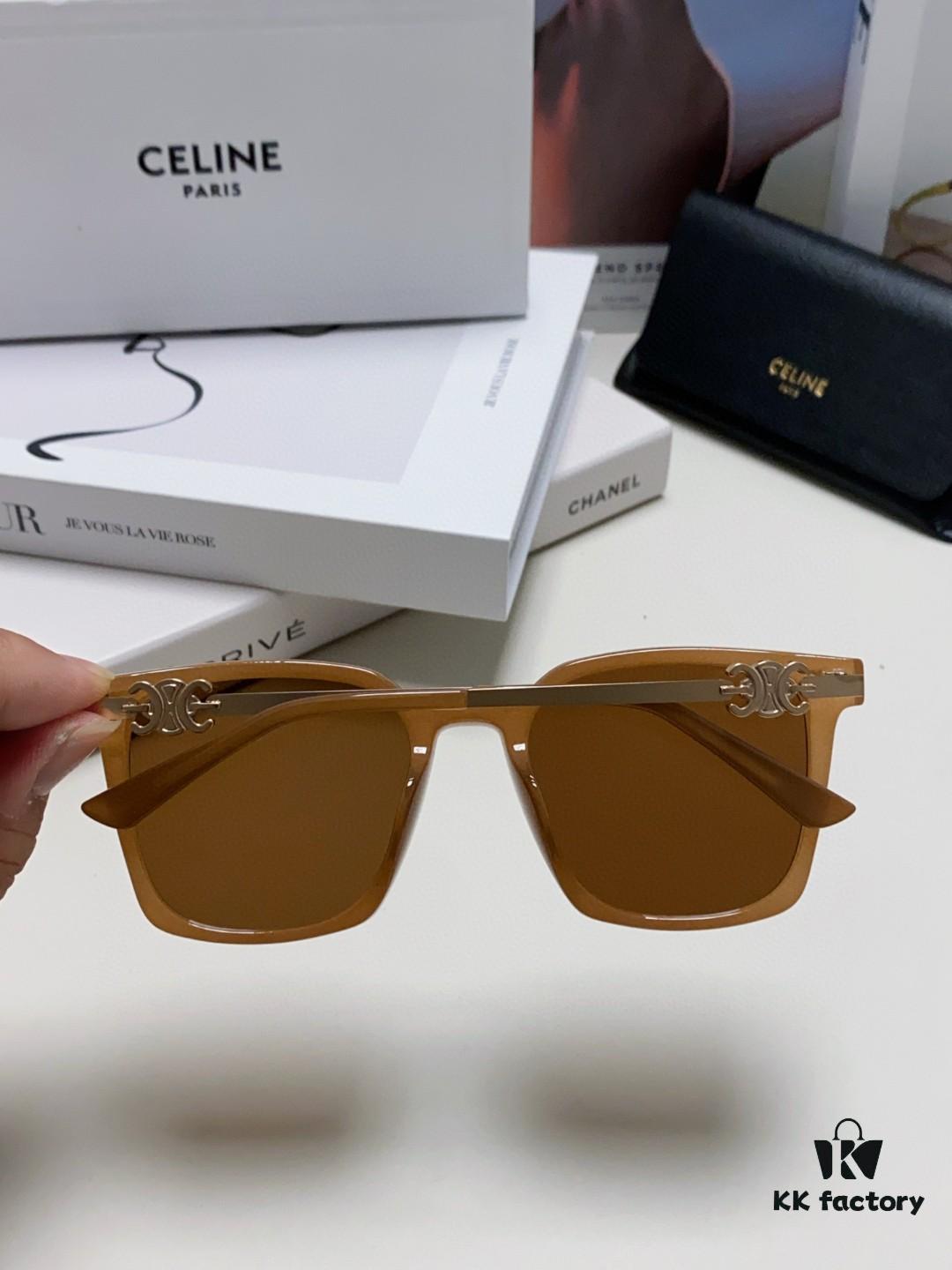 CELINE Red Book Popular Metal-Decorated Logo Simple Frame Sunglasses 6 Colors