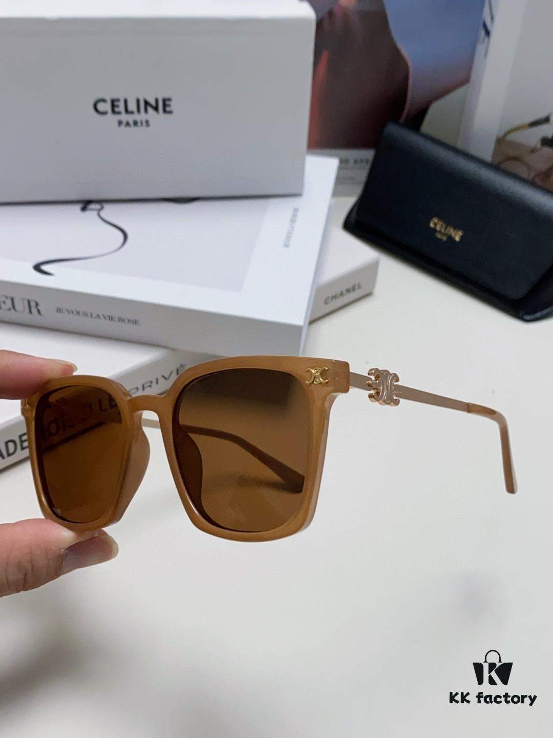 CELINE Red Book Popular Metal-Decorated Logo Simple Frame Sunglasses 6 Colors