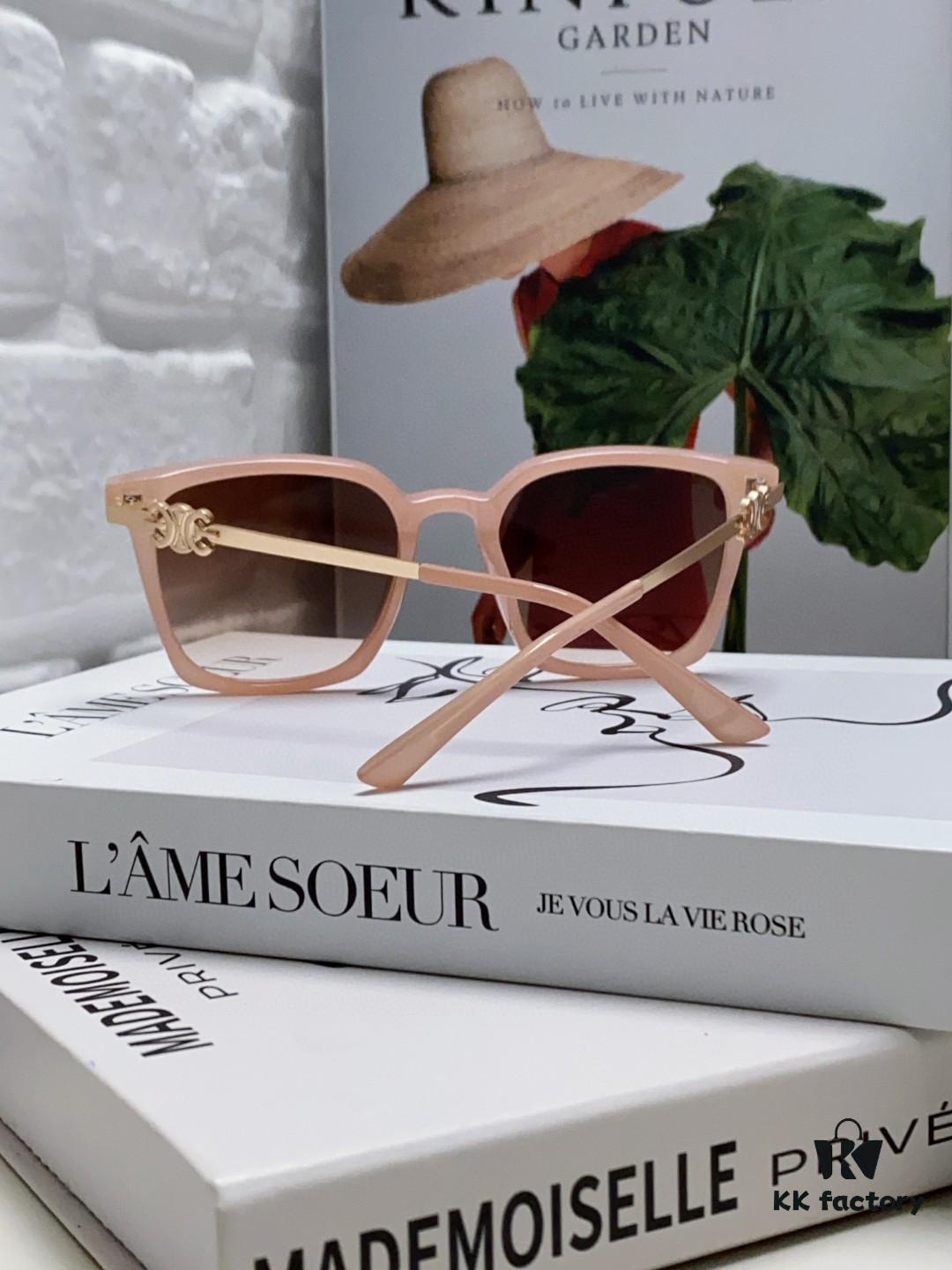 CELINE Red Book Popular Metal-Decorated Logo Simple Frame Sunglasses 6 Colors