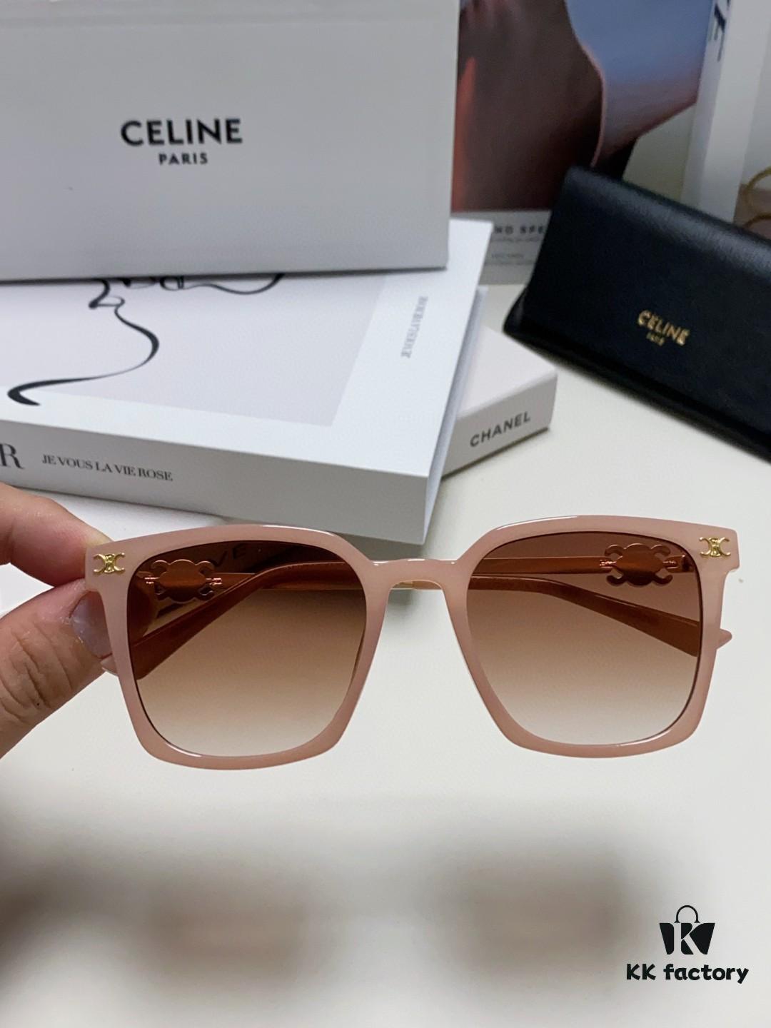 CELINE Red Book Popular Metal-Decorated Logo Simple Frame Sunglasses 6 Colors