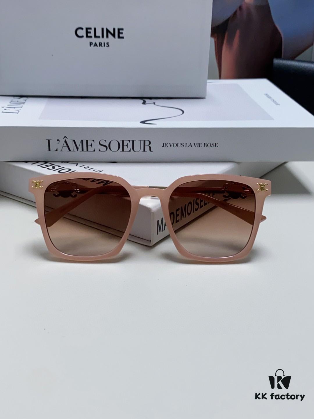 CELINE Red Book Popular Metal-Decorated Logo Simple Frame Sunglasses 6 Colors