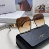 Celine Official Website Latest Top-Quality Edge-Cut Retro Unframed Sunglasses for Women, Stylish UV-Protective Square Sun Glasses with Slimming Effect, Unisex Fashion Eyewear