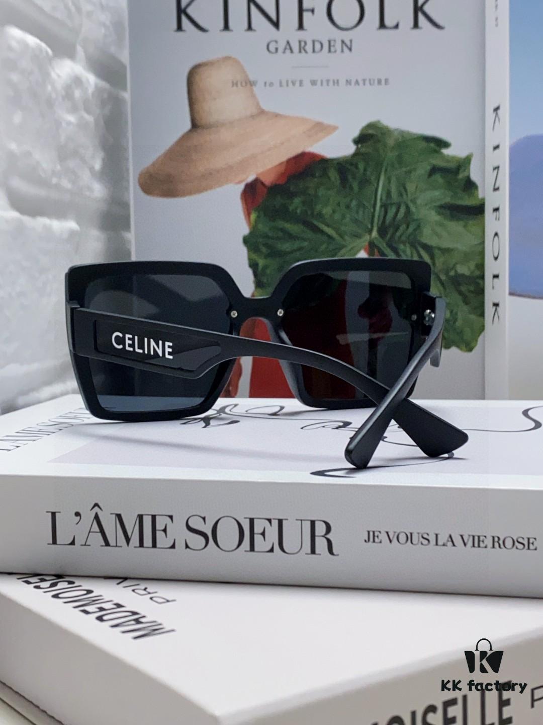Celine 2025 New Arrival Korean-Style Oversized Round-Fit UV-Protective Sunglasses for Women, Fashionable and Elegant Sun Protection Glasses