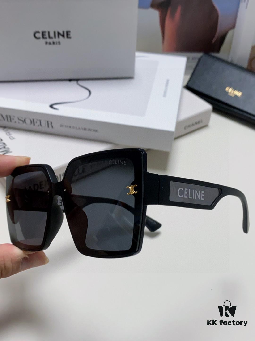 Celine 2025 New Arrival Korean-Style Oversized Round-Fit UV-Protective Sunglasses for Women, Fashionable and Elegant Sun Protection Glasses