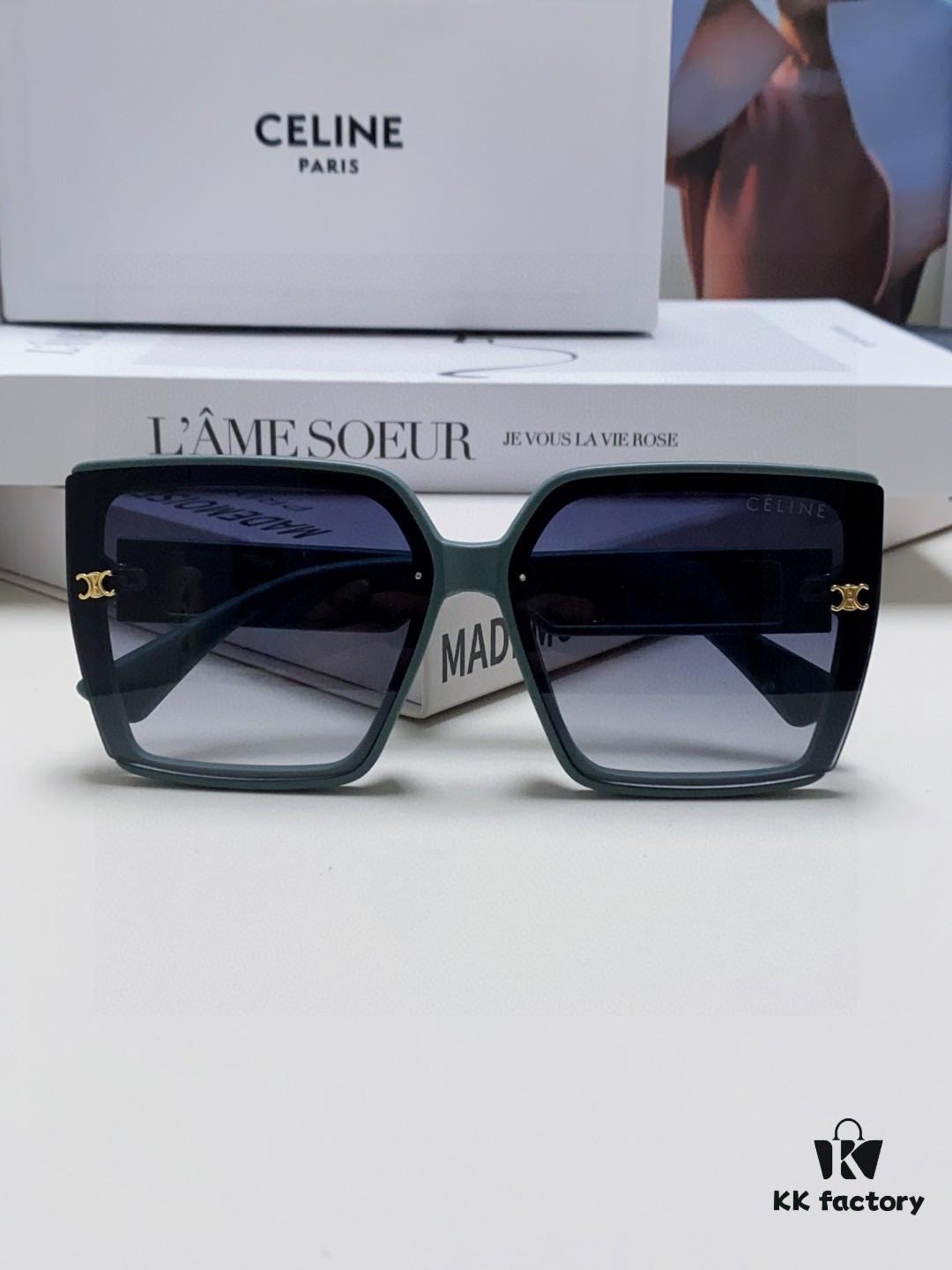 Celine 2025 New Arrival Korean Style Oversized Round Frame UV Protection Sunglasses for Women, Stylish and Elegant Sun Glasses with High-End Appeal