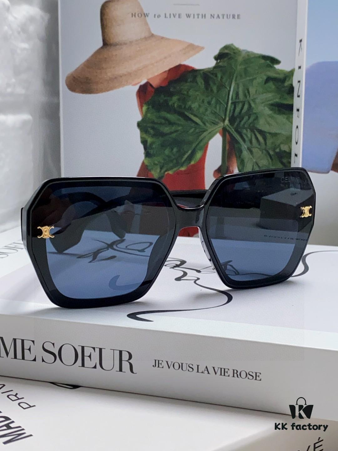 Celine 2025 New Arrival European and American Style Oversized Square Arch-Frame Sunglasses for Women, UV Protection Sun Glasses for Outdoor Wear