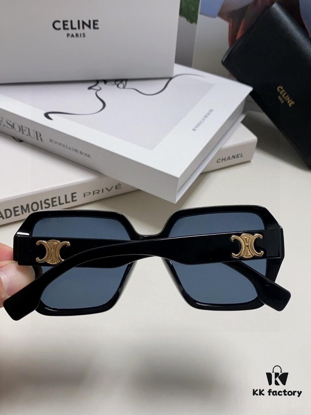Celine 2025 New Arrival European and American Style Oversized Square Arch-Frame Sunglasses for Women, UV Protection Sun Glasses for Outdoor Wear