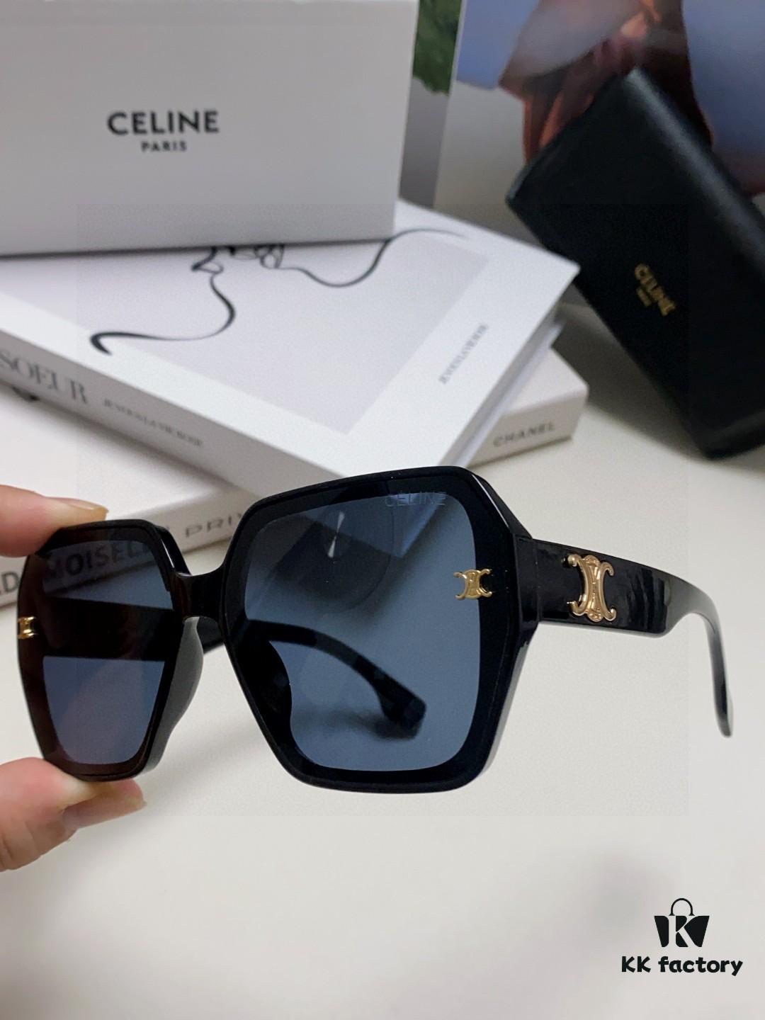 Celine 2025 New Arrival European and American Style Oversized Square Arch-Frame Sunglasses for Women, UV Protection Sun Glasses for Outdoor Wear