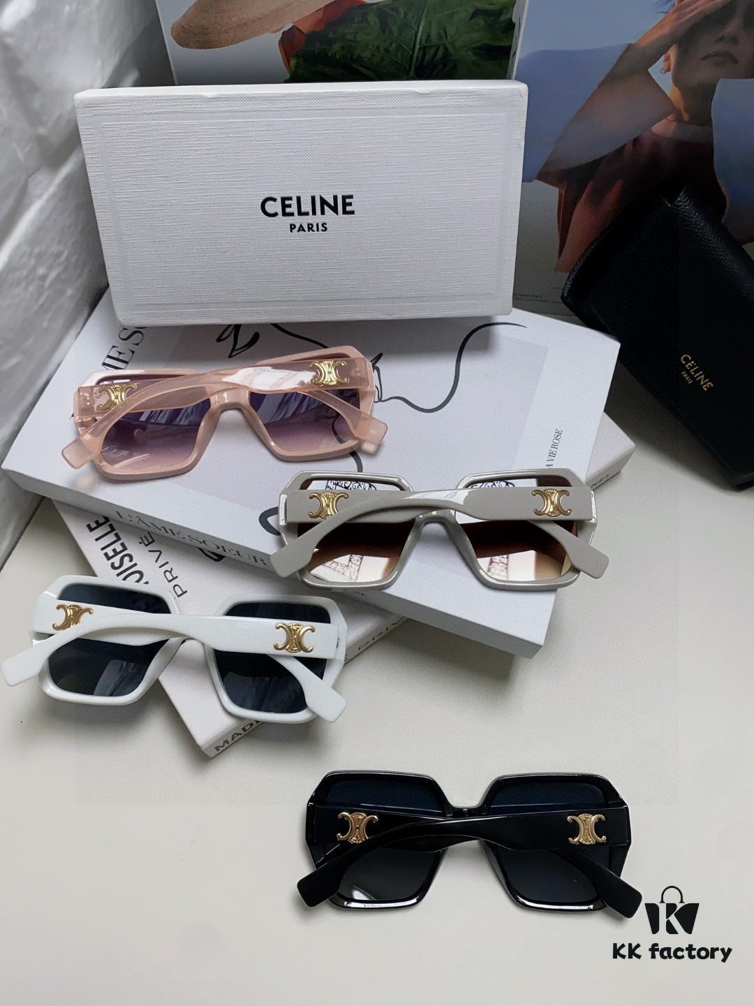 Celine 2025 New Arrival European and American Style Oversized Square Arch-Frame Sunglasses for Women, UV Protection Sun Glasses for Outdoor Wear