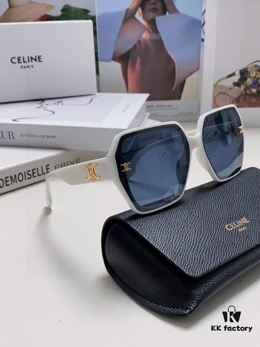 Celine 2025 New Arrival European and American Style Square Oversized Arch-Frame Sunglasses for Women, UV Protection Sun Glasses for Outdoor Wear