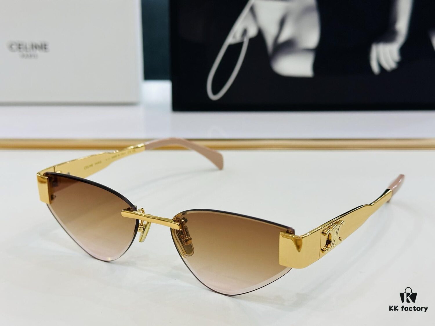 CELINE CL42122U Size 56-17-142, Popular Unisex Style with Excellent Shine and Premium Texture, XL Craftsmanship