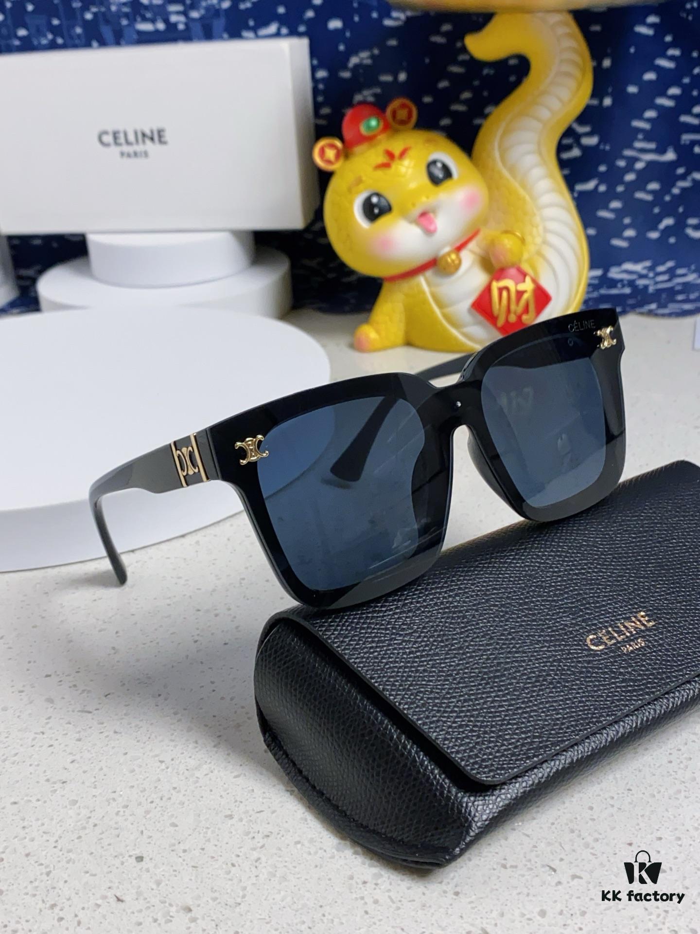 Celine 2025 New Arrival Square Sunglasses for Women, Stylish Oversized Frame, Slimming Effect for Round Faces, Polarized UV Protection Beach Sunglasses Unisex