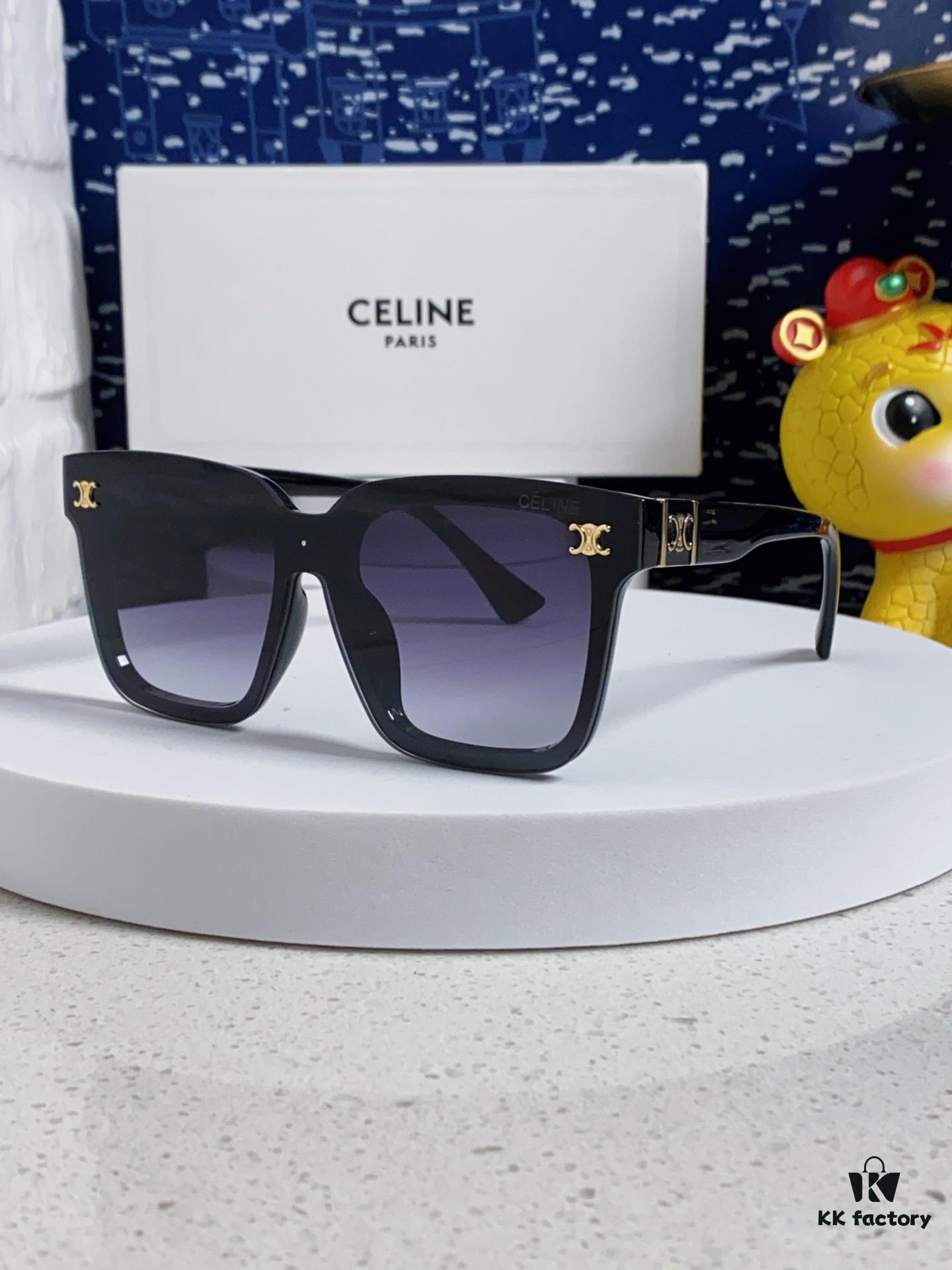 Celine 2025 New Square Sunglasses for Women, Stylish Oversized Frame, Slimming Effect for Round Faces, Polarized UV Protection Beach Sun Glasses, Unisex Design