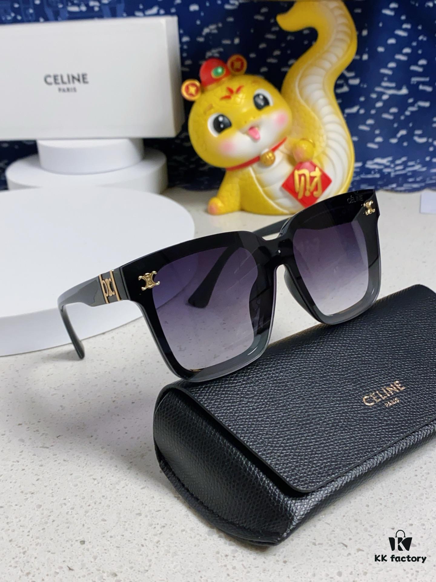 Celine 2025 New Square Sunglasses for Women, Stylish Oversized Frame, Slimming Effect for Round Faces, Polarized UV Protection Beach Sun Glasses, Unisex Design