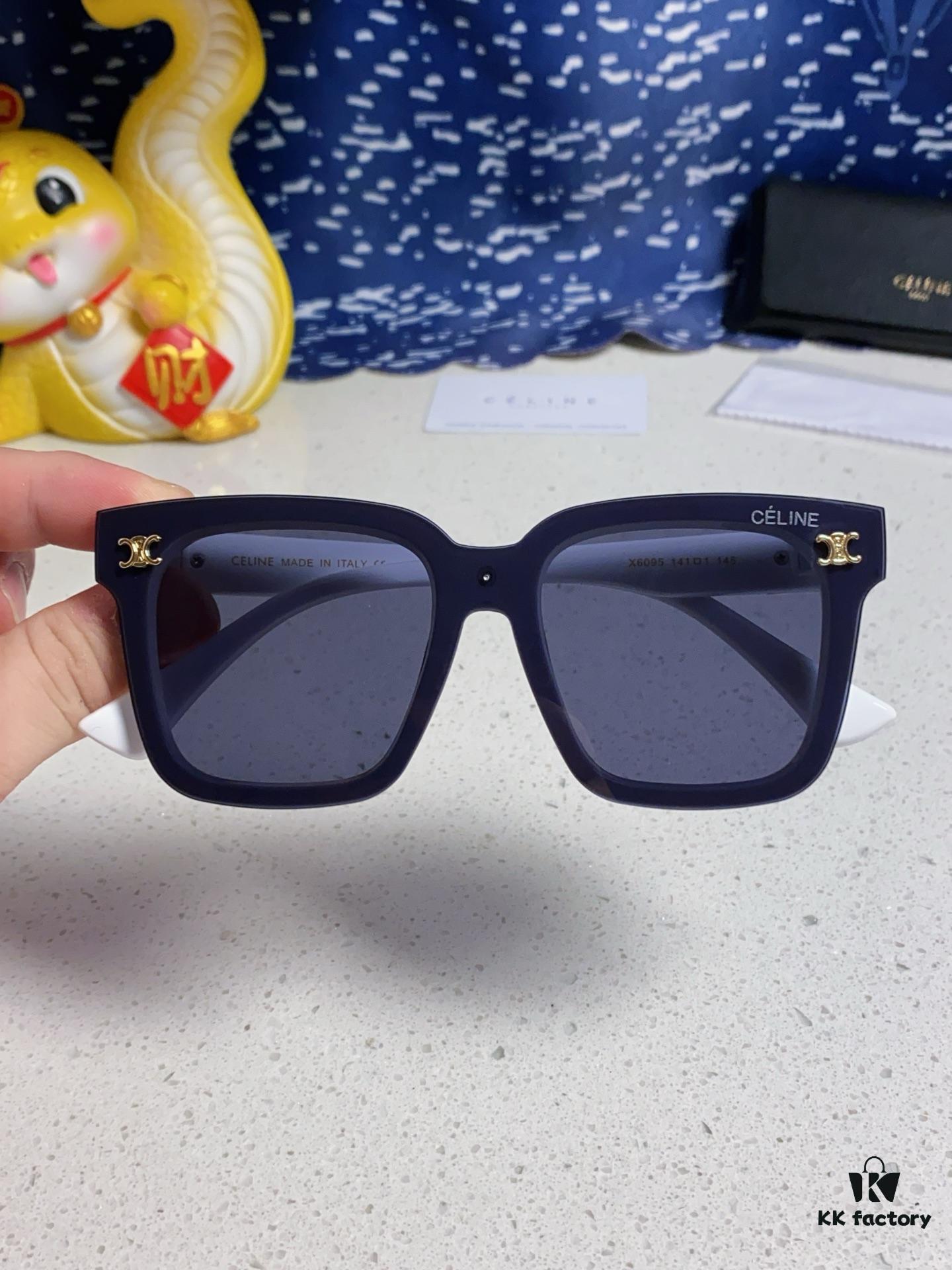 Celine 2025 New Square Sunglasses for Women, Trendy Oversized Frames for Round Faces, Slimming Polarized UV Protection Sunglasses for Beach, Unisex Design