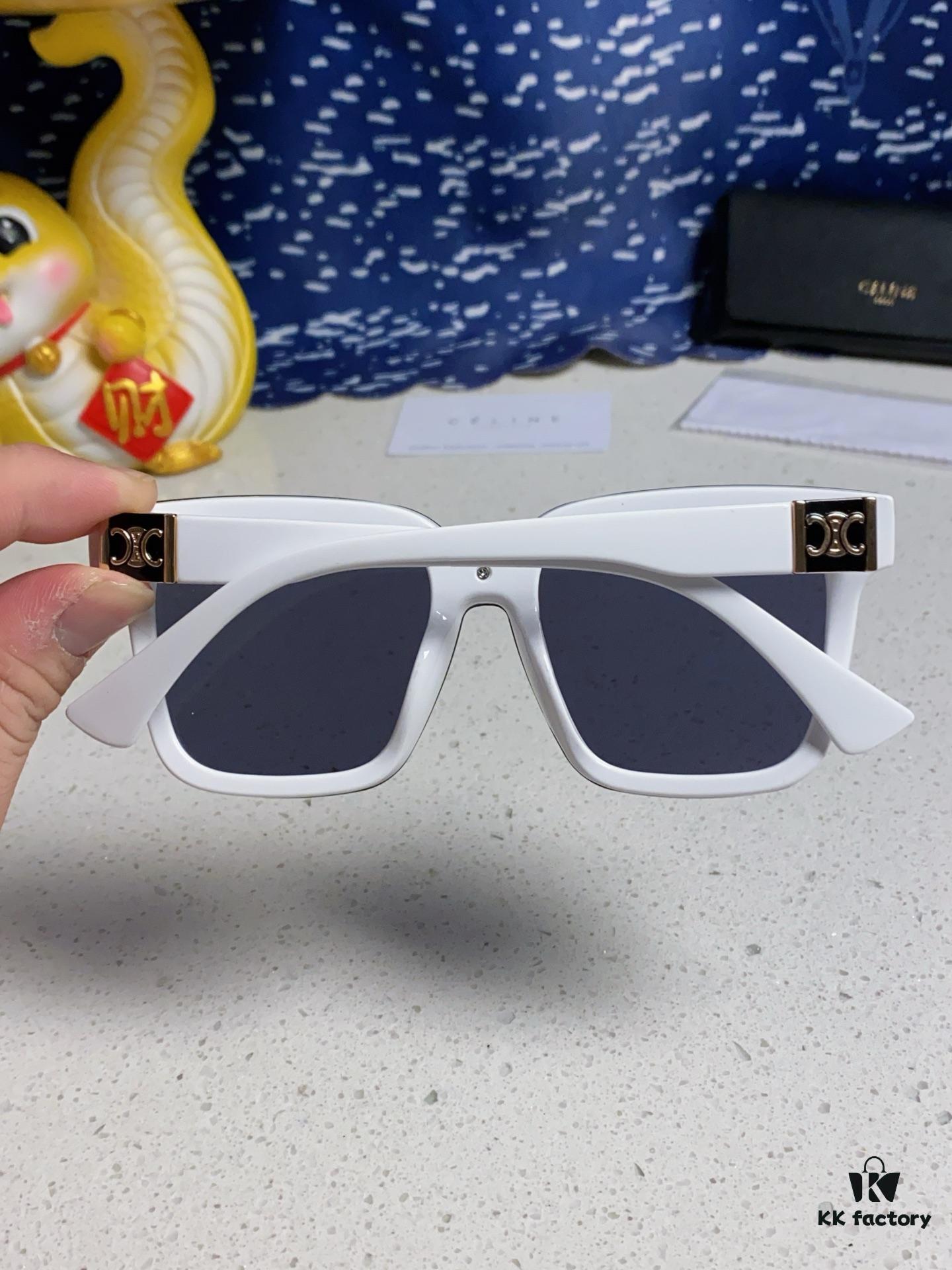 Celine 2025 New Square Sunglasses for Women, Trendy Oversized Frames for Round Faces, Slimming Polarized UV Protection Sunglasses for Beach, Unisex Design