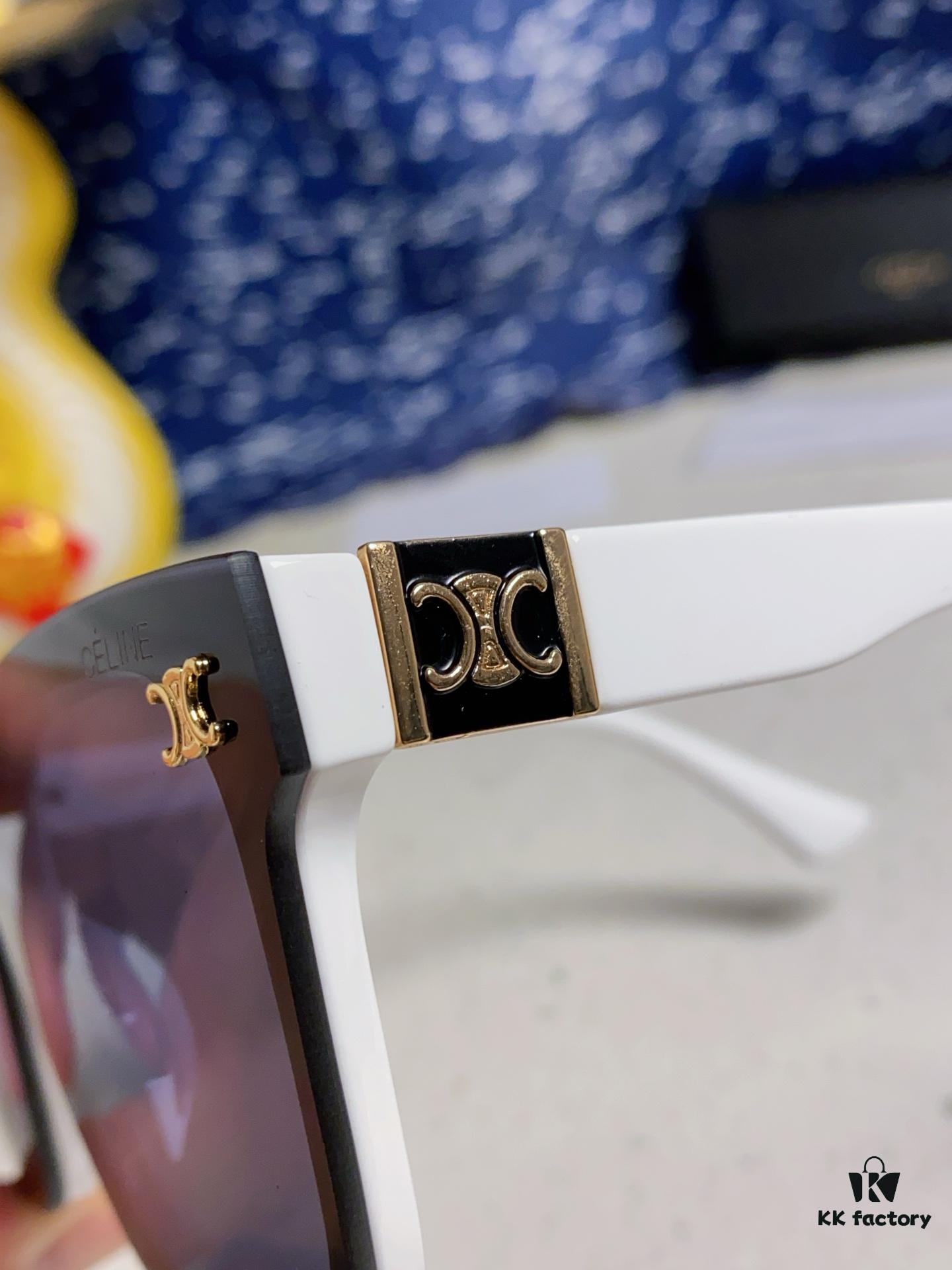 Celine 2025 New Square Sunglasses for Women, Trendy Oversized Frames for Round Faces, Slimming Polarized UV Protection Sunglasses for Beach, Unisex Design