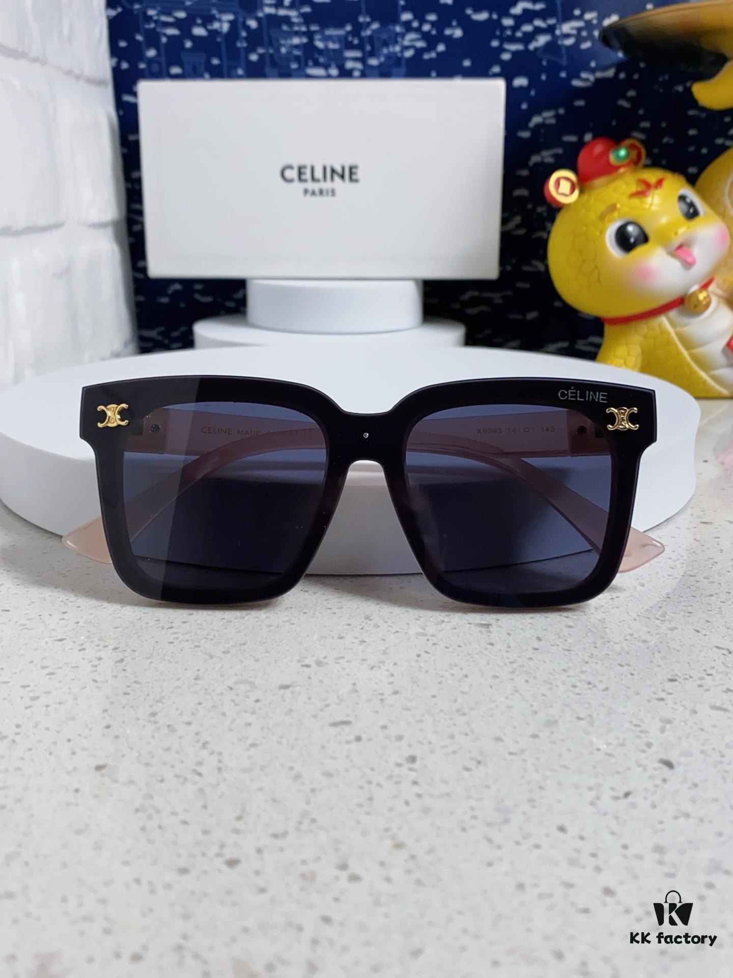 Celine 2025 New Arrival Square Sunglasses for Women, Stylish Oversized Frame, Slimming Effect for Round Faces, Polarized UV Protection Beach Sun Glasses Unisex