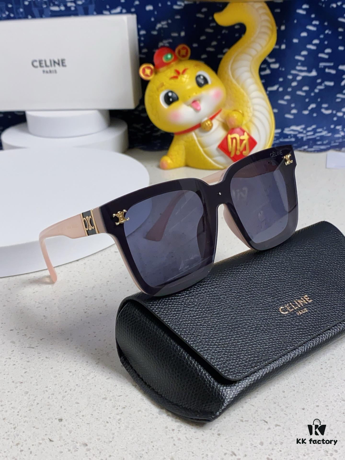 Celine 2025 New Arrival Square Sunglasses for Women, Stylish Oversized Frame, Slimming Effect for Round Faces, Polarized UV Protection Beach Sun Glasses Unisex