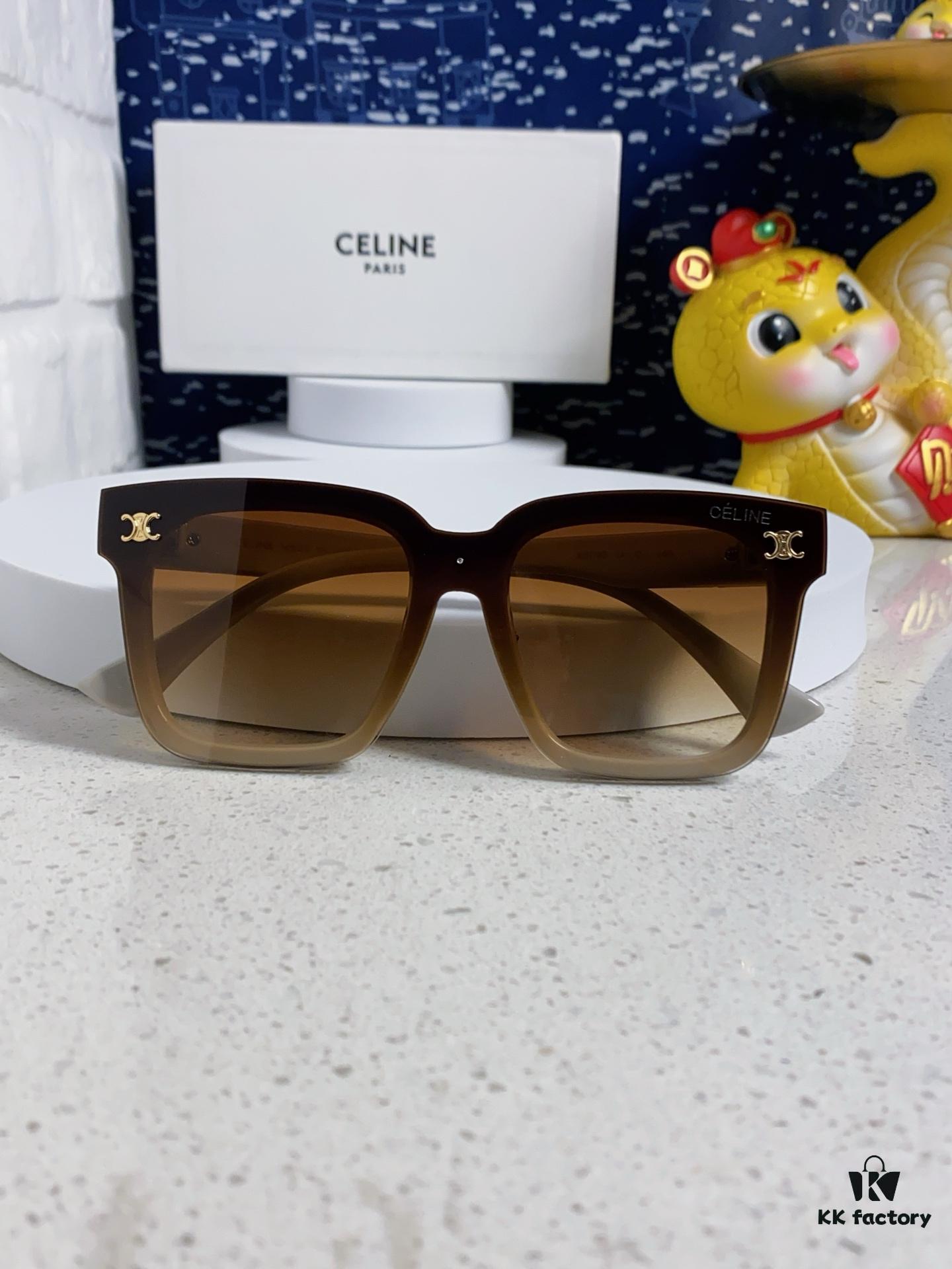 Celine 2025 New Square Sunglasses for Women, Stylish Oversized Frame, Slimming Effect for Round Faces, Polarized UV Protection Beach Sun Glasses Unisex
