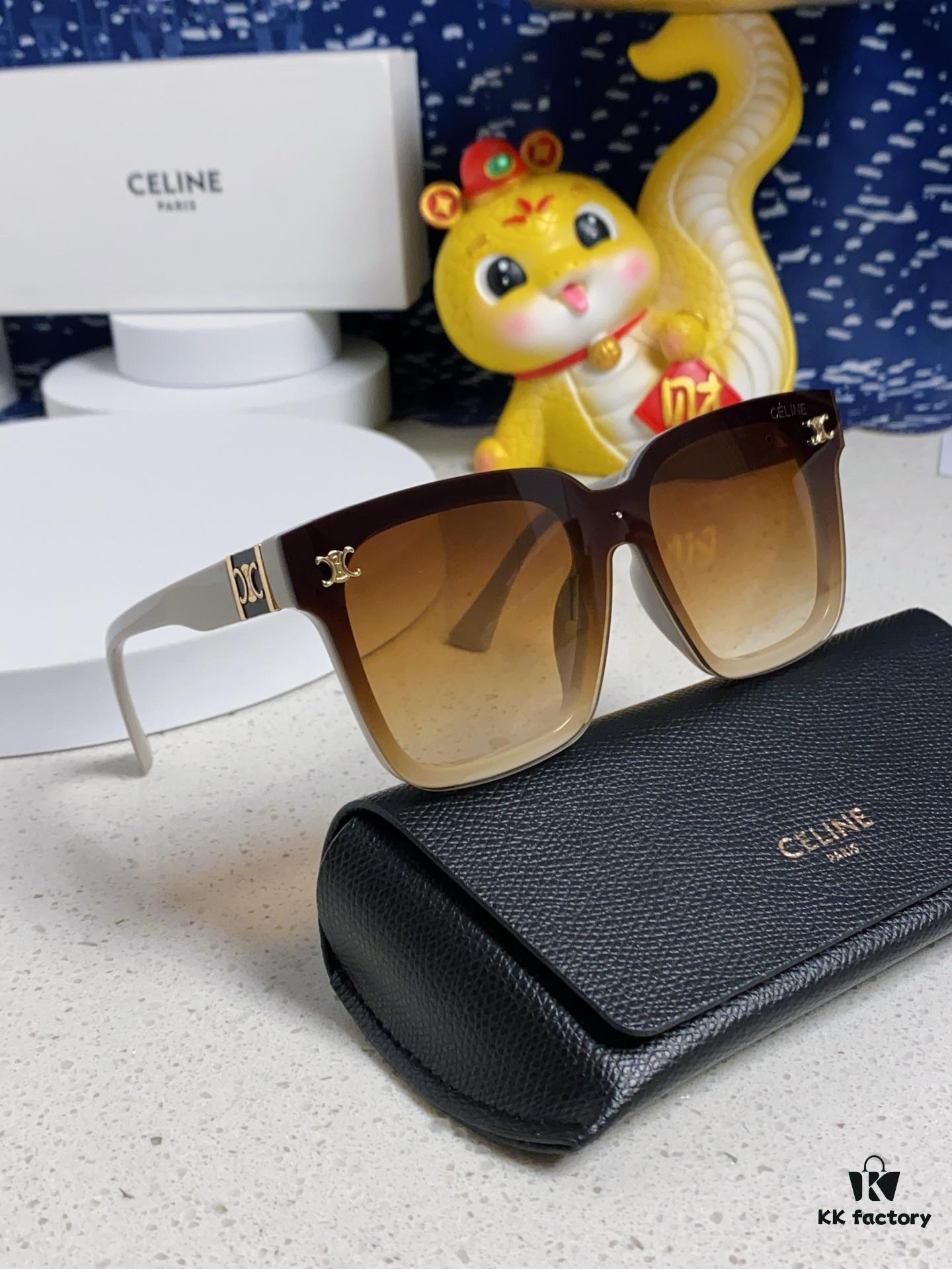 Celine 2025 New Square Sunglasses for Women, Stylish Oversized Frame, Slimming Effect for Round Faces, Polarized UV Protection Beach Sun Glasses Unisex