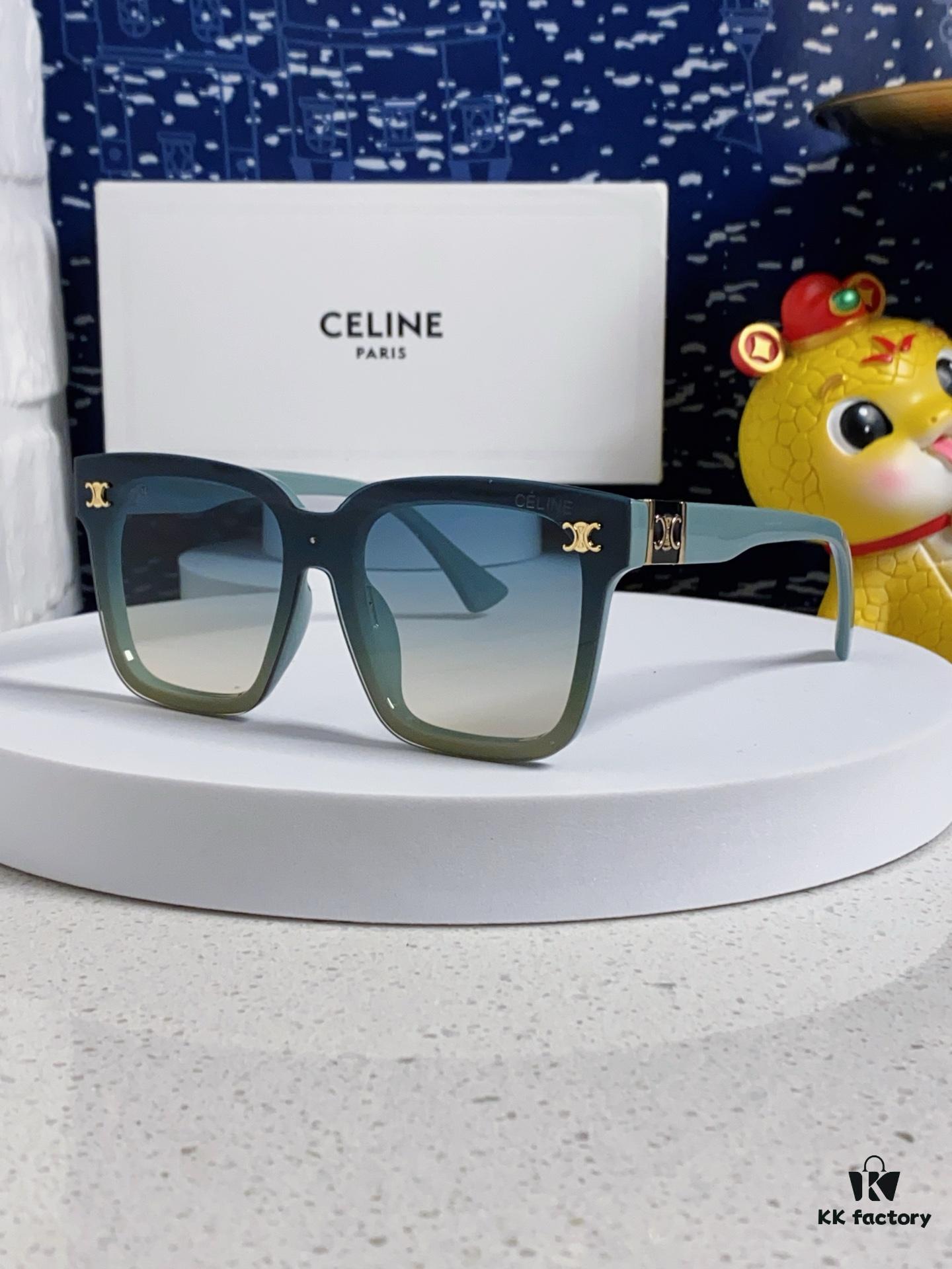 Celine 2025 New Arrival Square Sunglasses for Women, Stylish Oversized Frame, Slimming Effect for Round Faces, Polarized UV Protection Beach Sun Glasses Unisex
