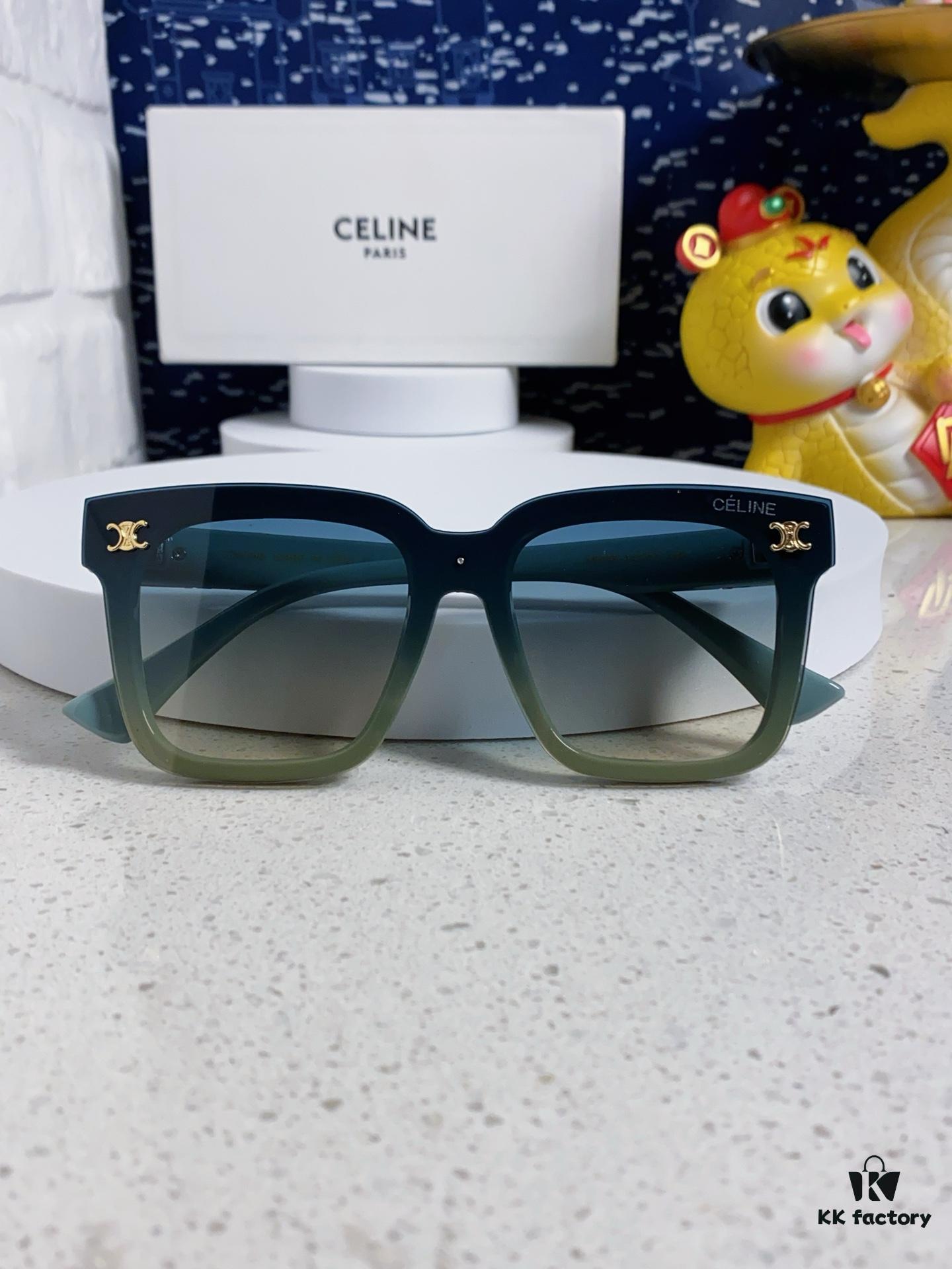 Celine 2025 New Arrival Square Sunglasses for Women, Stylish Oversized Frame, Slimming Effect for Round Faces, Polarized UV Protection Beach Sun Glasses Unisex