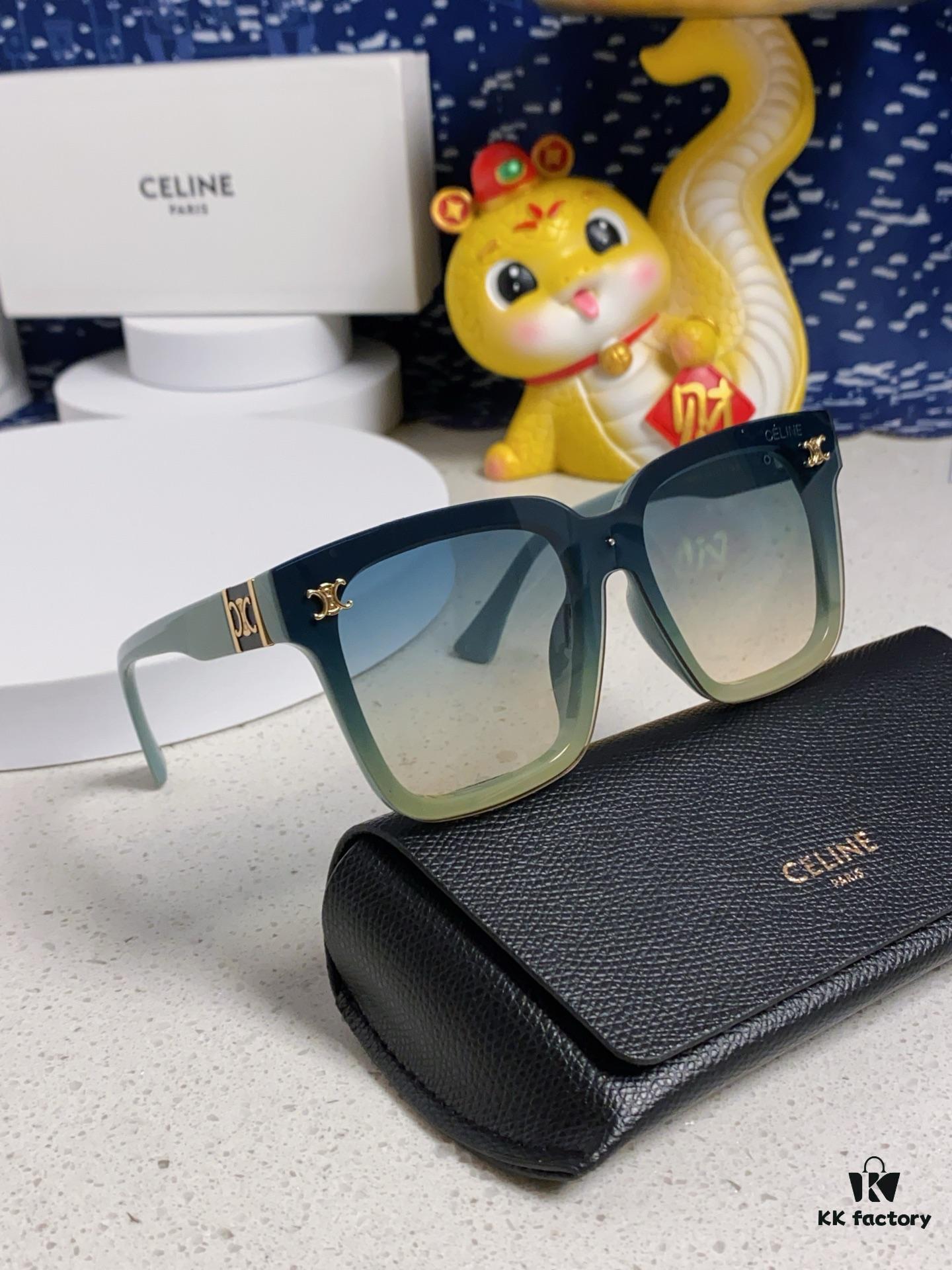 Celine 2025 New Arrival Square Sunglasses for Women, Stylish Oversized Frame, Slimming Effect for Round Faces, Polarized UV Protection Beach Sun Glasses Unisex