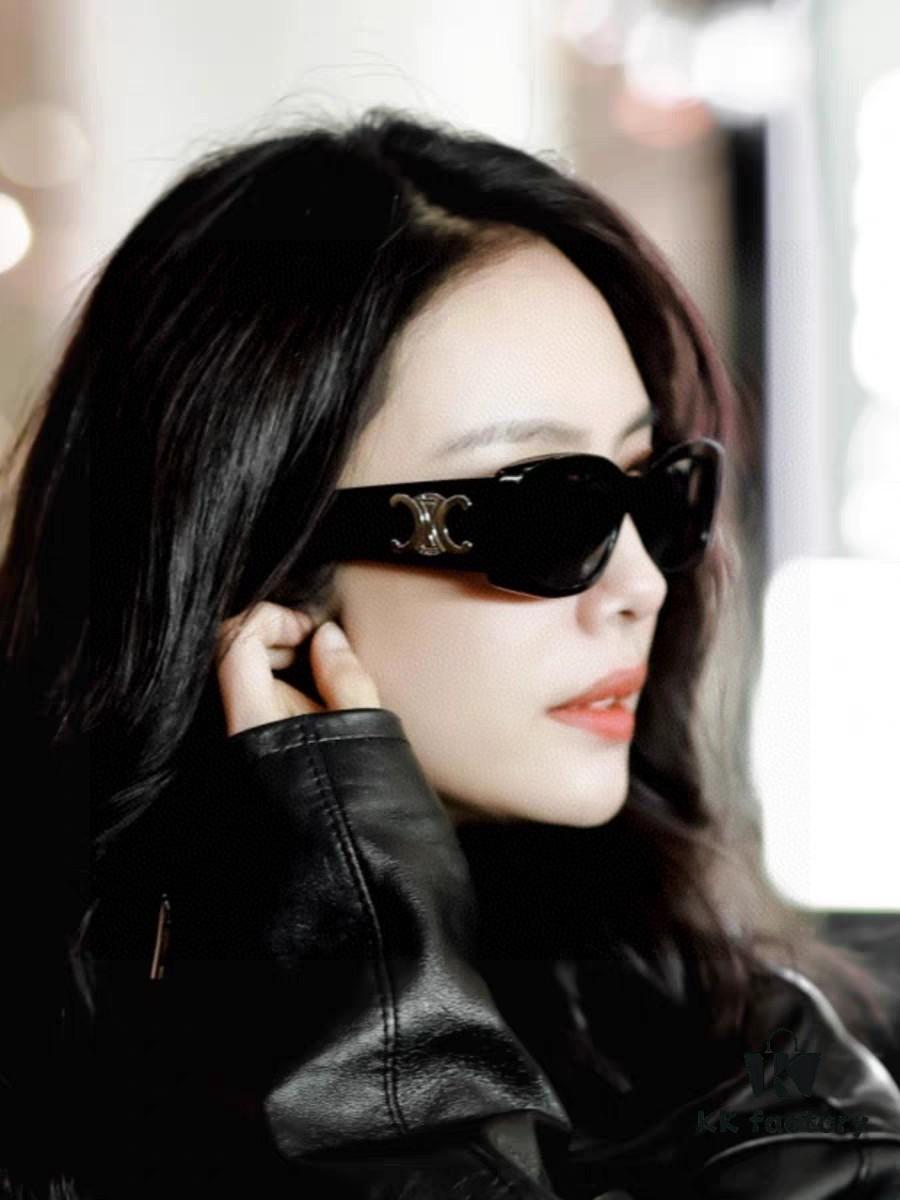 CELINE 2025 New Arrival Runway Official Same Style as Yang Mi, Versatile Oversized Square Arch Rectangular Sunglasses for Women