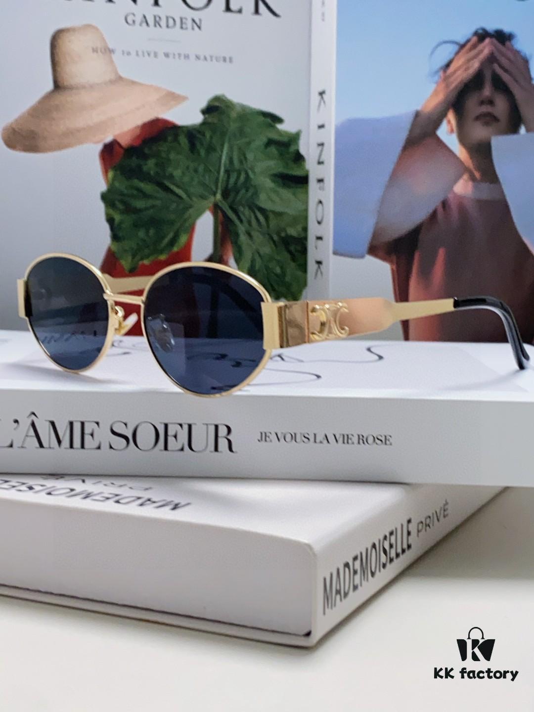 Lisa's Same Style - Celine Retro Round Frame Sunglasses, Selene's 'Ultraman' Design, Iconic Arch Classic, Always in High Demand, Hard to Get