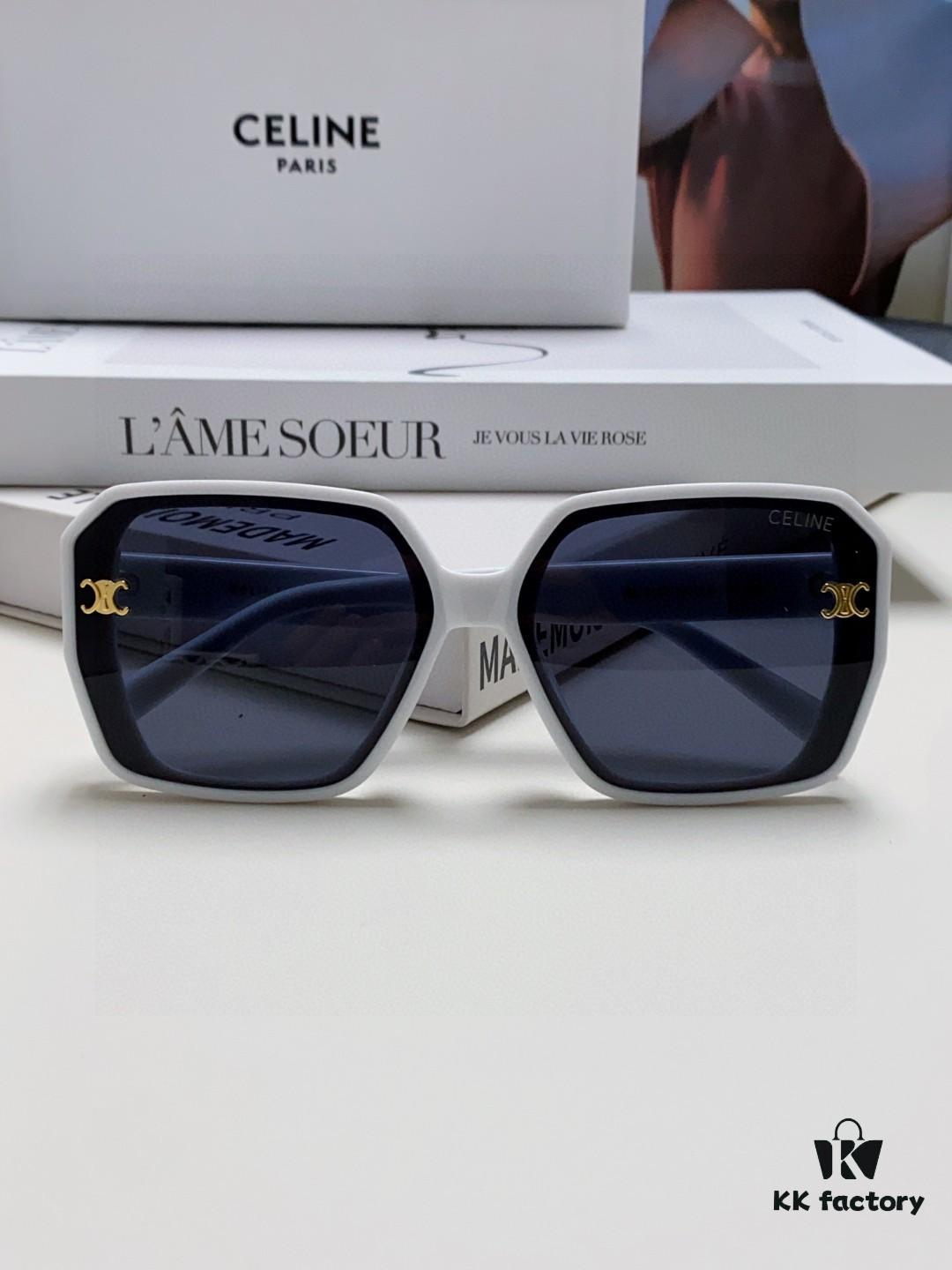 CELINE Red Book Popular Metal-Decorated Logo Simple Frame Sunglasses